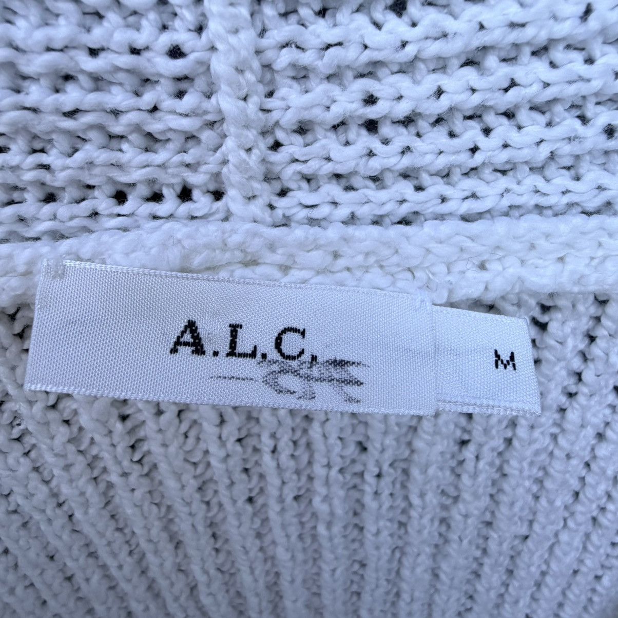 A.L.C. A.L.C. Nick Sweater White Ribbed Split Neck Slit Sleeve Sz M Size M / US 6-8 / IT 42-44 - 10 Thumbnail