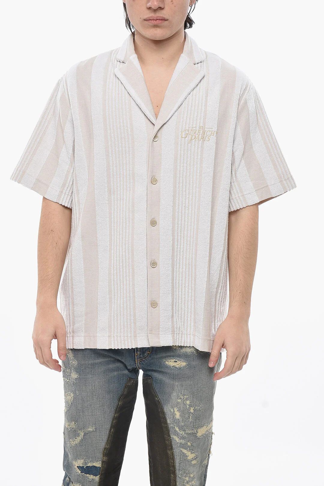 og1mm0326 Terry Short-Sleeve Shirt in Beige