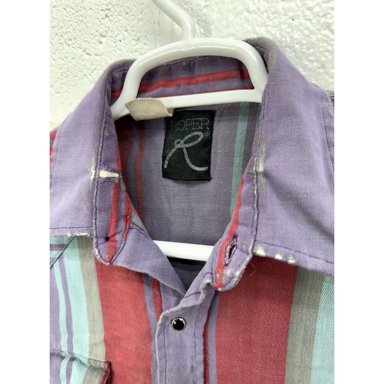 Roper VINTAGE Roper Vest Striped Black Pearl Snap Cutoff Heavy Wear Medium M Men Vest Black Pearl Striped Top/Outer Shell: Cotton Snap Closure Size US M / EU 48-50 / 2 - 2 Thumbnail