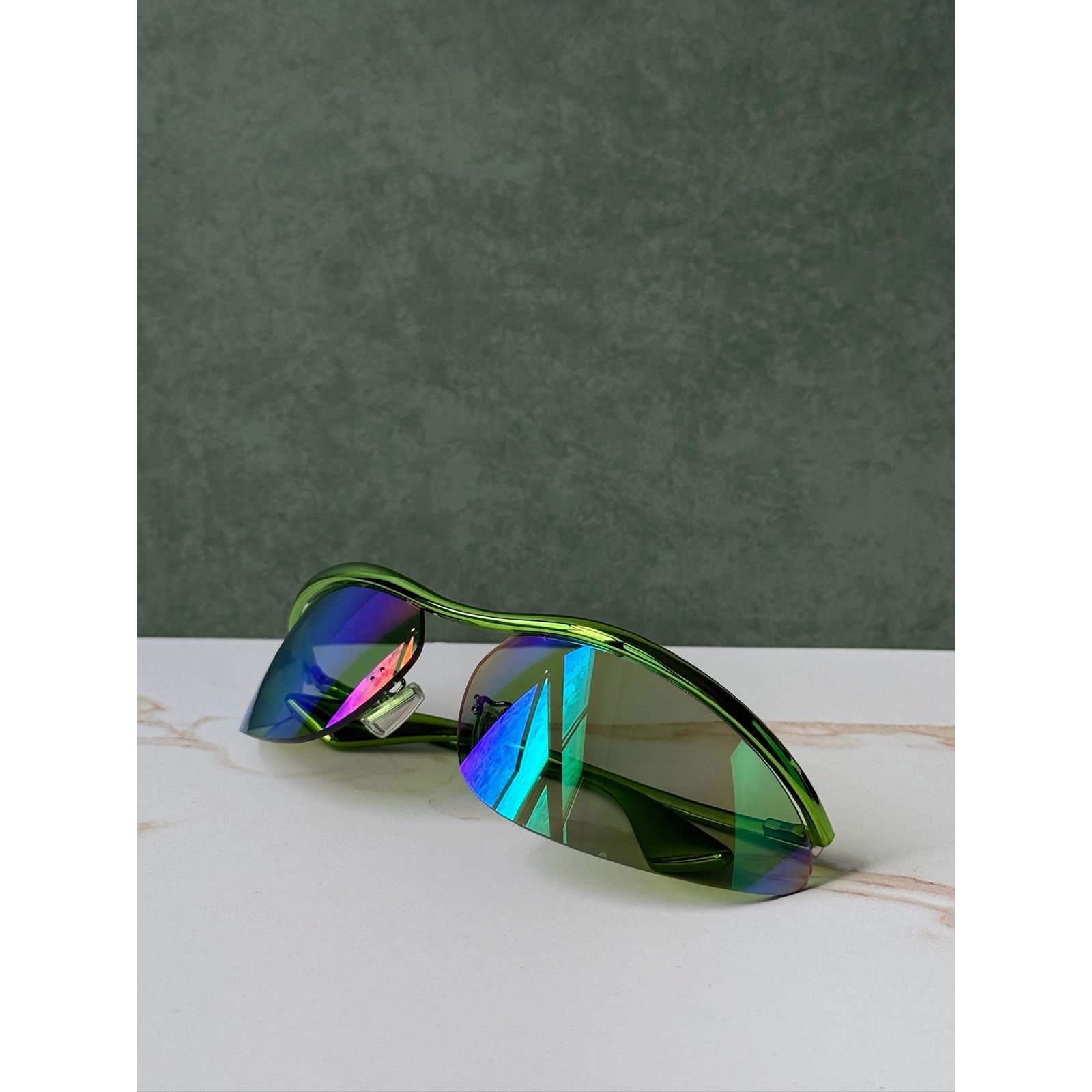 Bottega Veneta NEW Bottega Veneta BV1174S Green Mirror Mask Sunglasses Size ONE SIZE - 13 Thumbnail