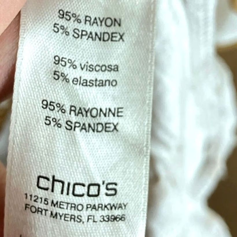Vintage Chico's Womens Blouse White Bronze Amazon Bamboo V Neck Flare 3/4 Sleeve Tunic M Size M / US 6-8 / IT 42-44 - 7 Thumbnail