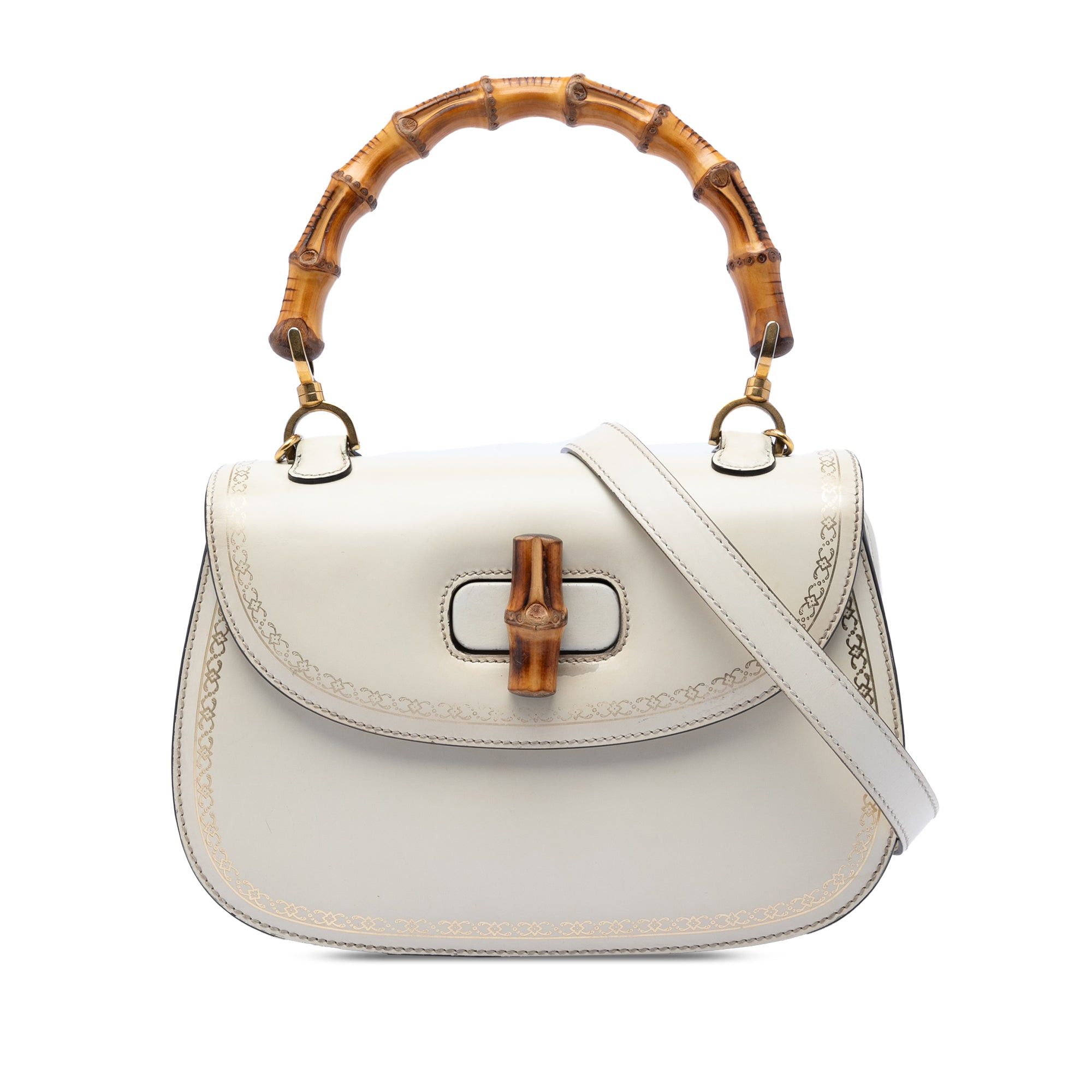 Gucci Calfskin Frame Print Bamboo Top Handle Bag Size ONE SIZE - 1 Thumbnail