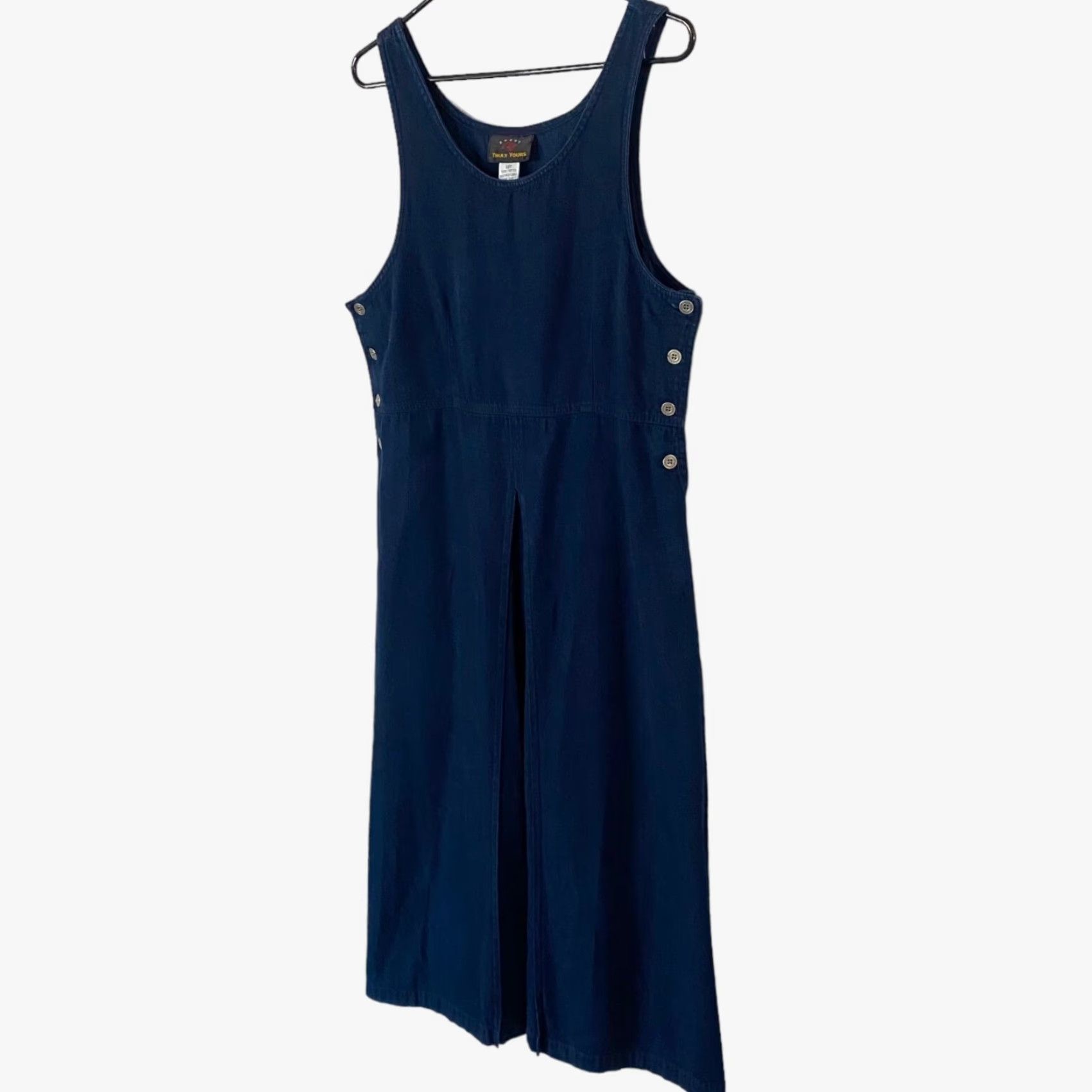 Vintage VINTAGE Truly Yours Denim Maxi Dress Woman Blues Sleeveless 12P Cotton Boho 90s Cottagecore Maxi Dress Women (Mens? actually Women) Size XL / US 12-14 / IT 48-50 - 2 Thumbnail