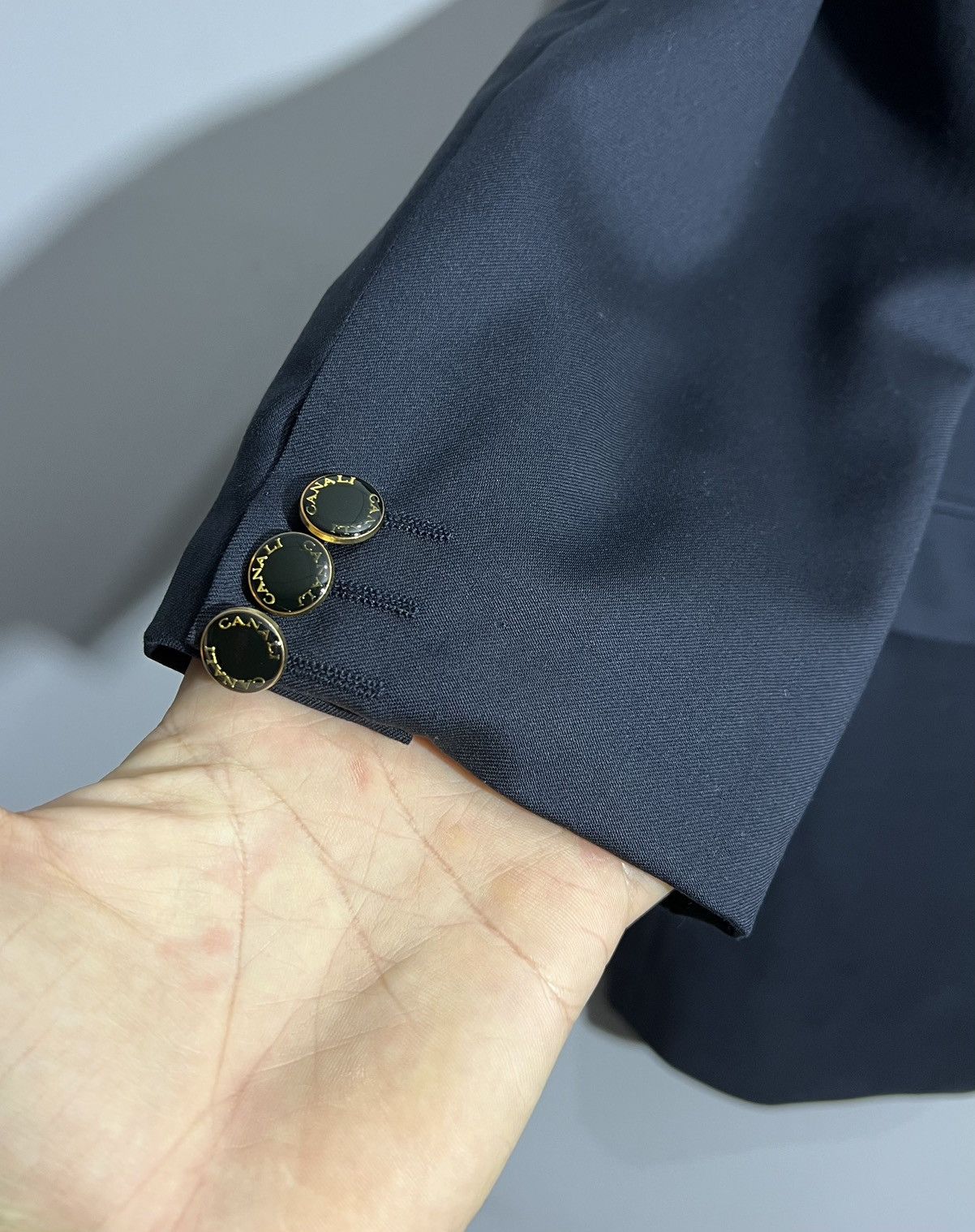 Canali × Vintage Vintage Canali Navy Blue Wool Blazer Gold Button Jacket Size 40L - 2 Thumbnail