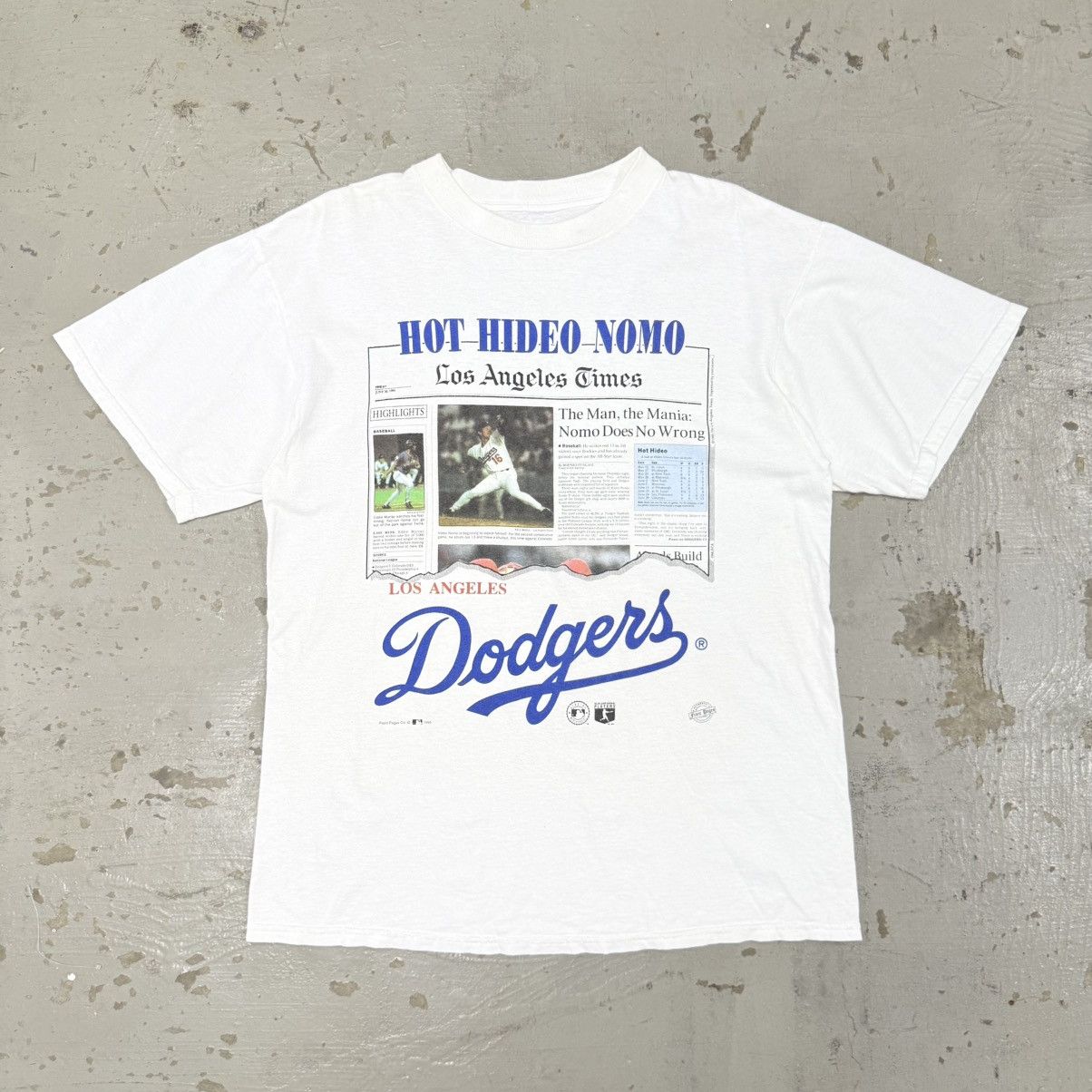 MLB Vintage Hideo Nomo Newspaper Print Tee Size US M / EU 48-50 / 2 - 1 Thumbnail