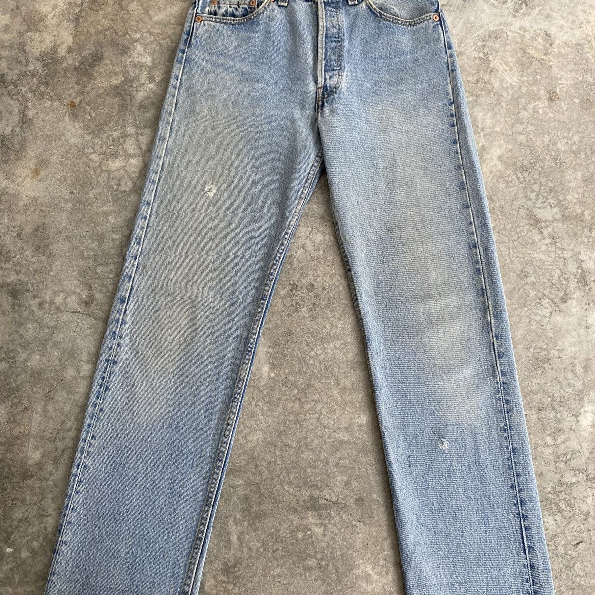 Levi's Size 29x32.5 Vintage 1993 Levis 501 Light Blue Denim Jeans Size US 29 - 5 Thumbnail