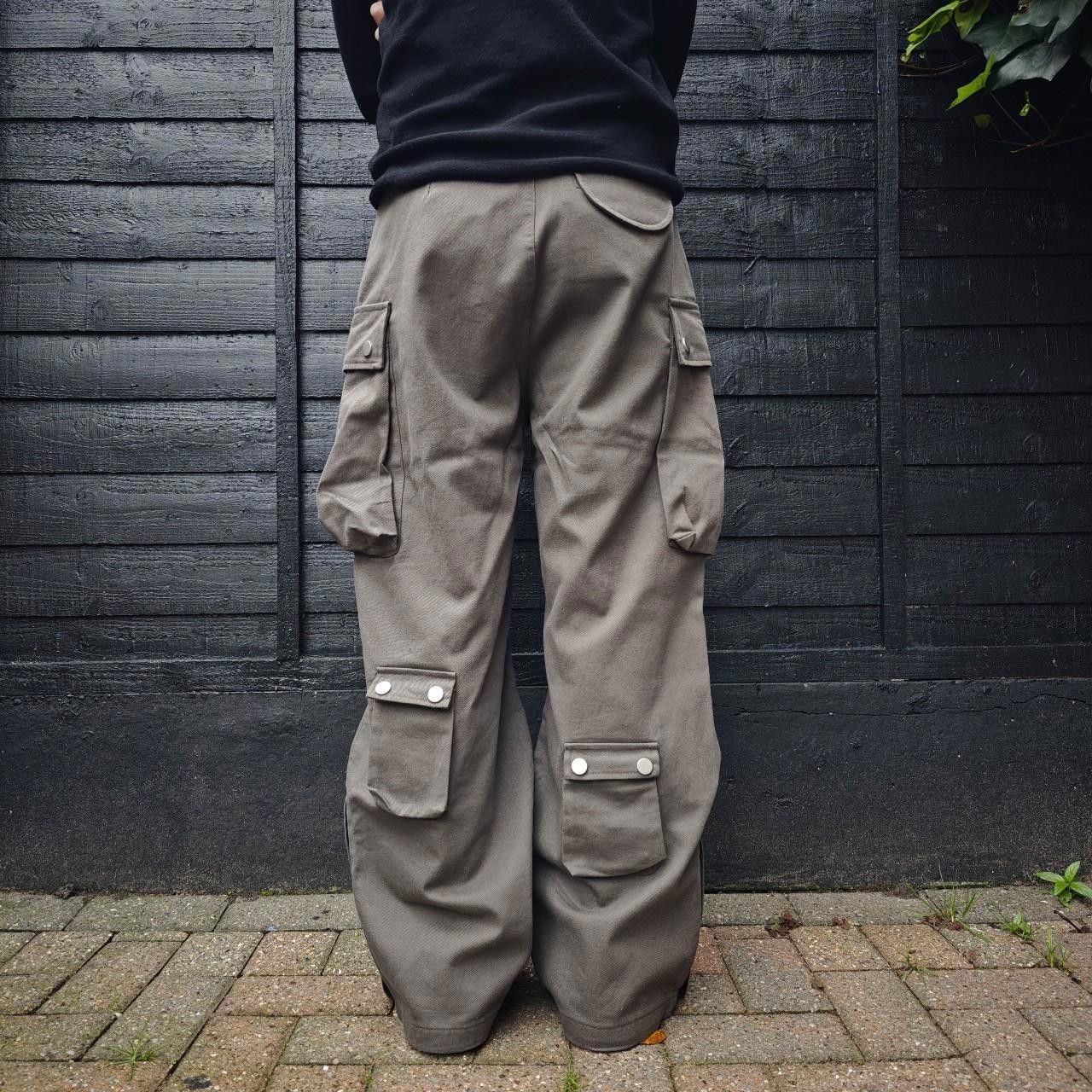 Other Japanese Grey Baggy Multi Pocket Cargo Trousers Size US 32 / EU 48 - 5 Thumbnail