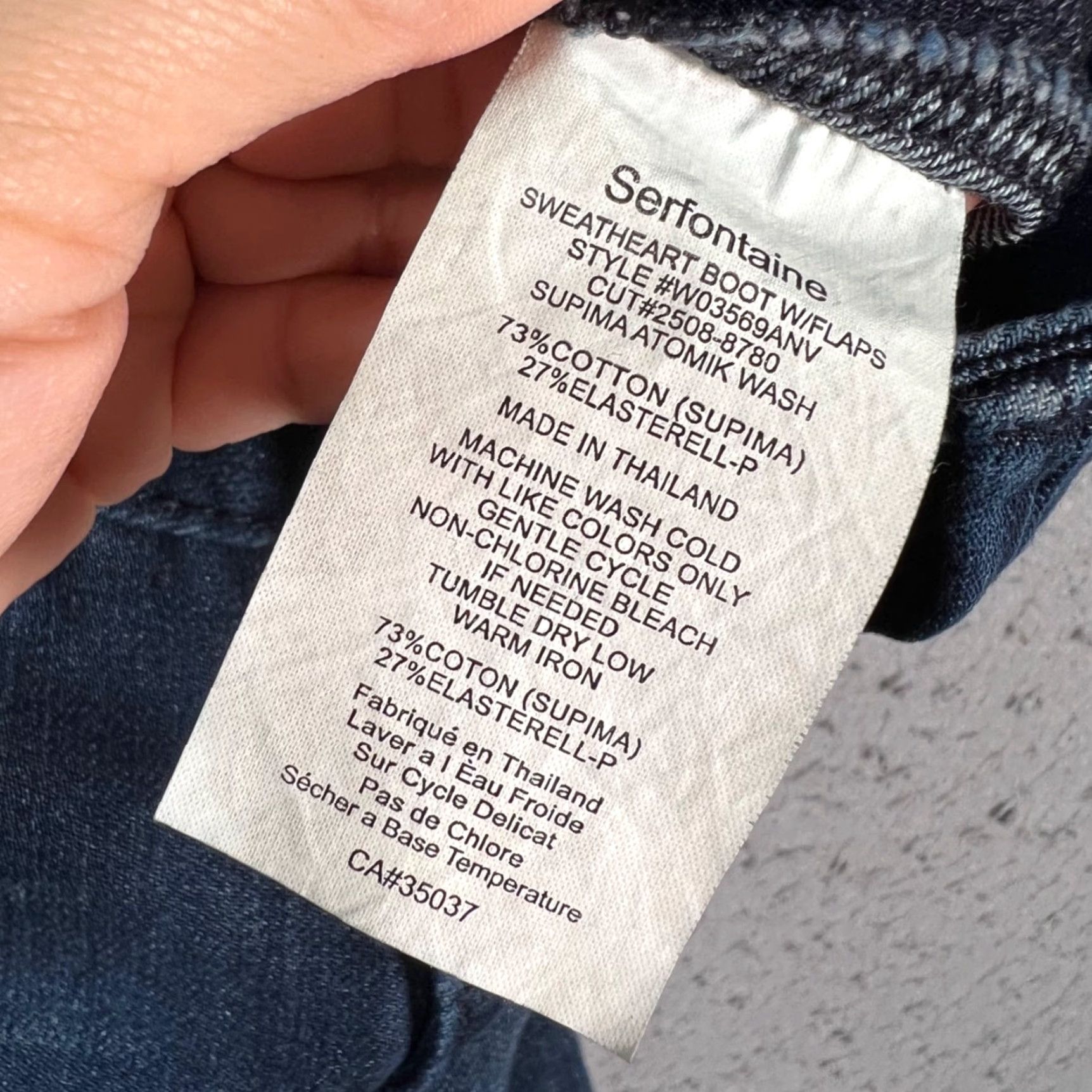 Vintage Serfontaine Womens Jeans Bootcut 27 Dark Blue Supima Atomik Wash 5-Pocket Denim Vintage No Size 27" / US 4 / IT 40 - 4 Thumbnail