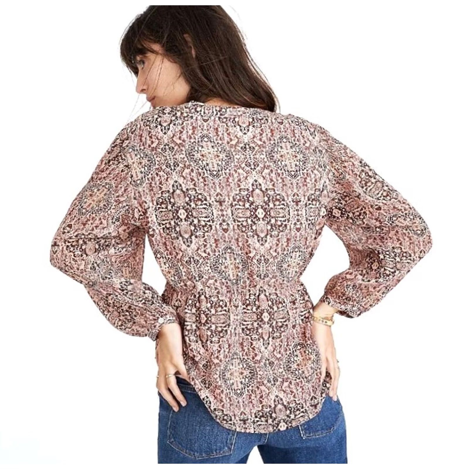 Madewell Madewell Women's blouse Size XXS Long sleeve kaledoscope Print Size XXS / US 00 / IT 34 - 8 Thumbnail