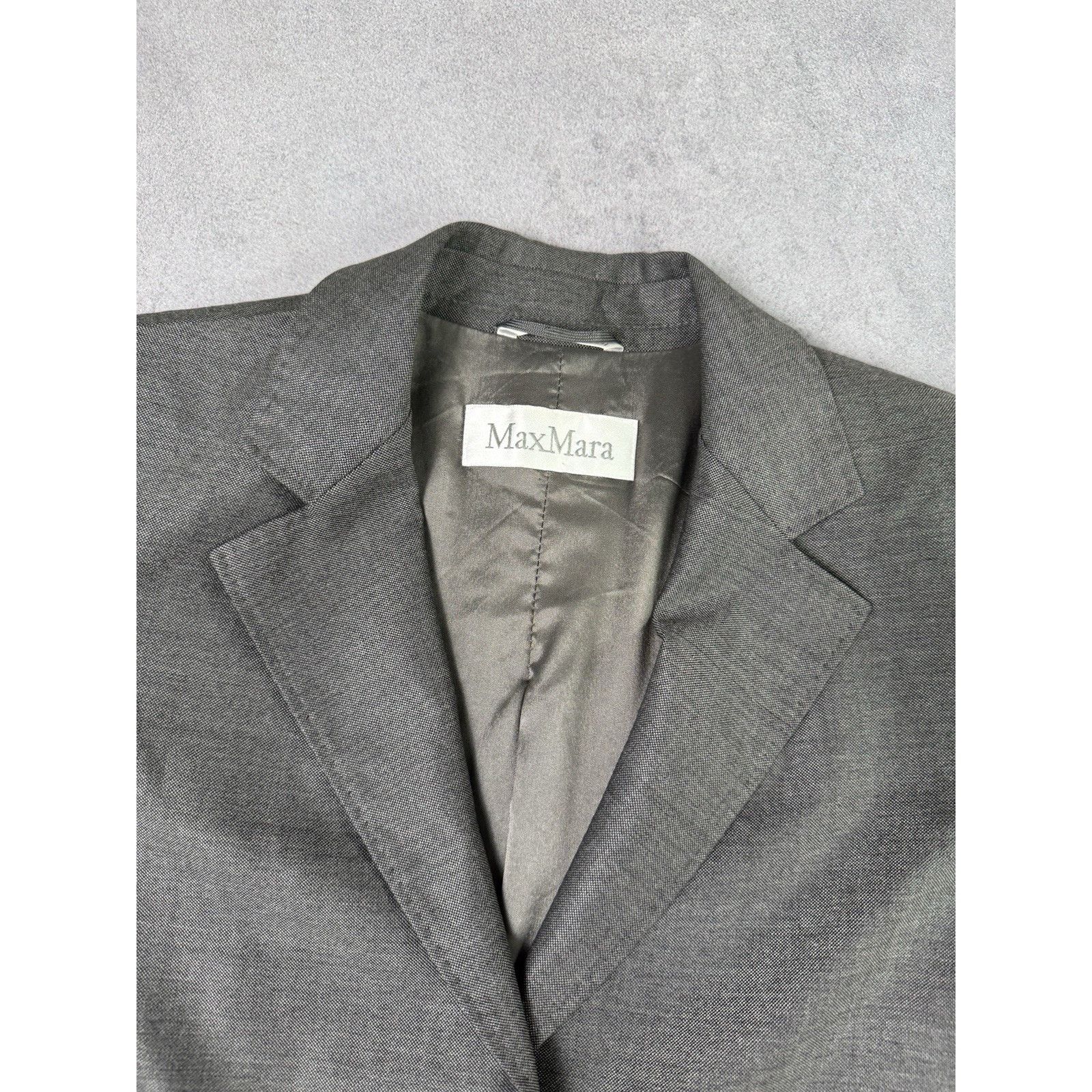 Max Mara Max Mara Women Blazer Jacket Grey IT 42; US 8 Wool/Silk Size M / US 6-8 / IT 42-44 - 3 Thumbnail