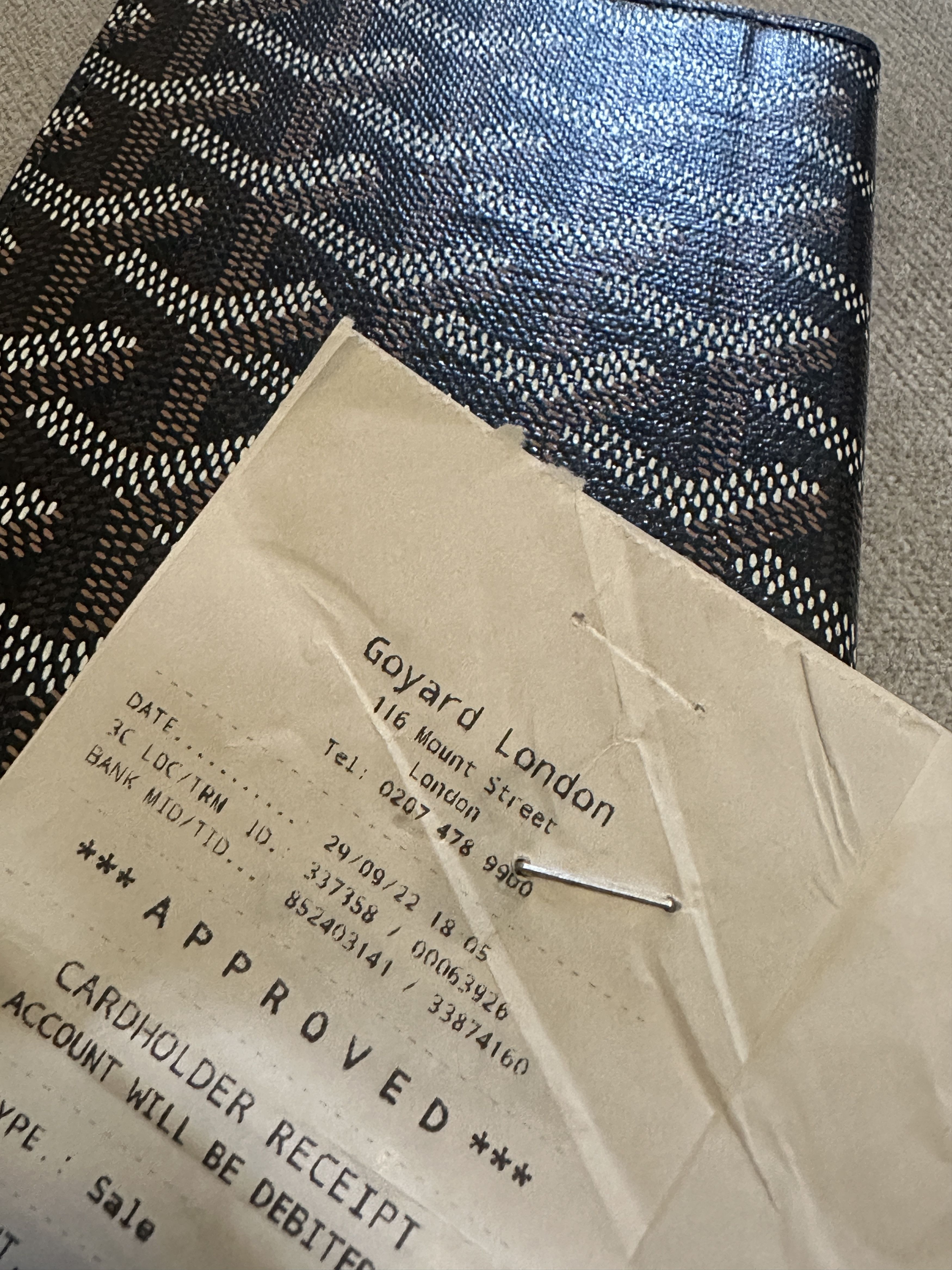 image of Goyard Grenelle Passport Cover in Black, Men's