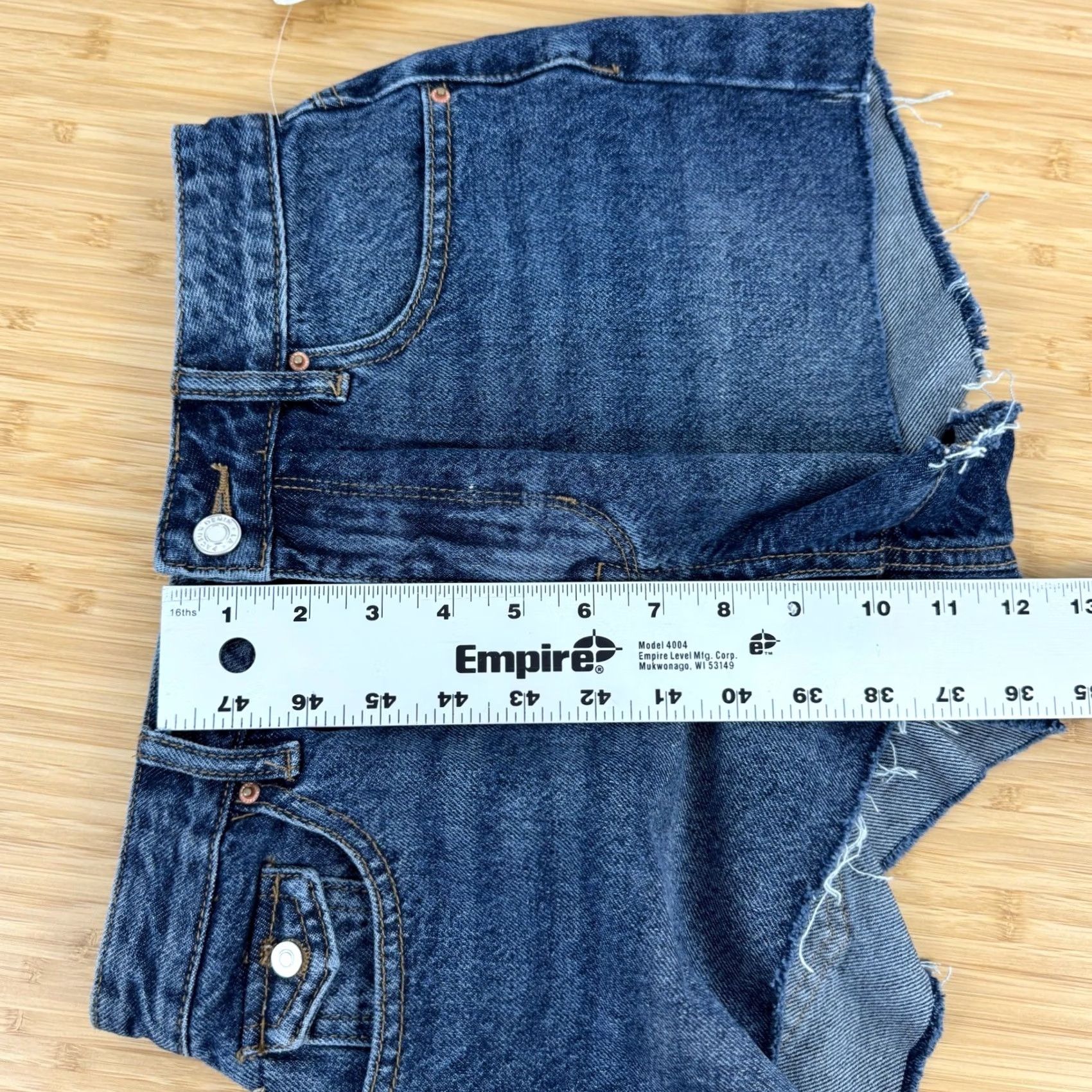 Pacsun PacSun High Rise Festival Denim Shorts Size 25 Dark Indigo Button Pocket Women 90s Size 42" / US 20 - 7 Thumbnail