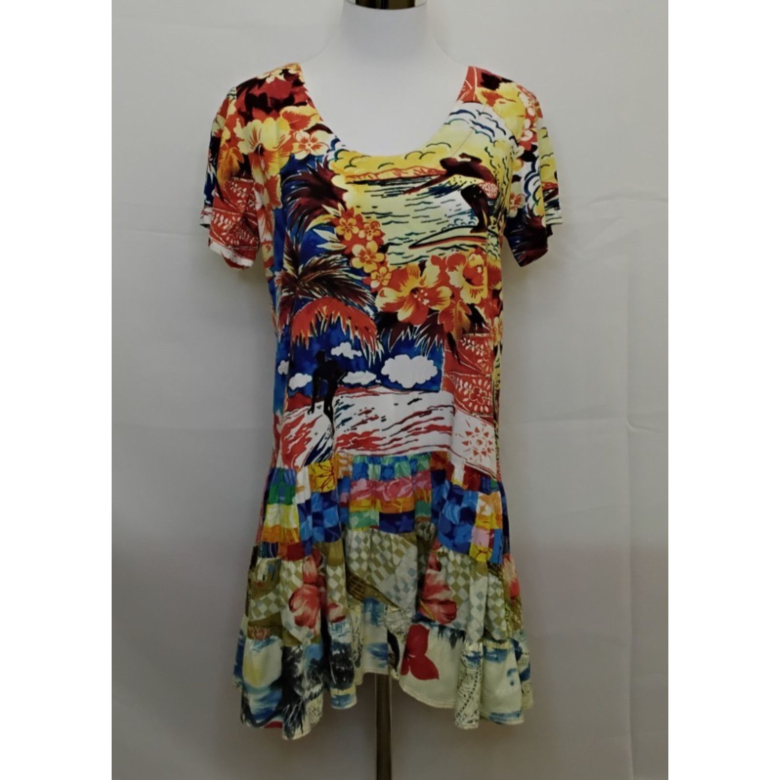 Jams World Jams World Drop Waist Dress Women's S Hawaiian Graphic Print Size S / US 4 / IT 40 - 2 Thumbnail