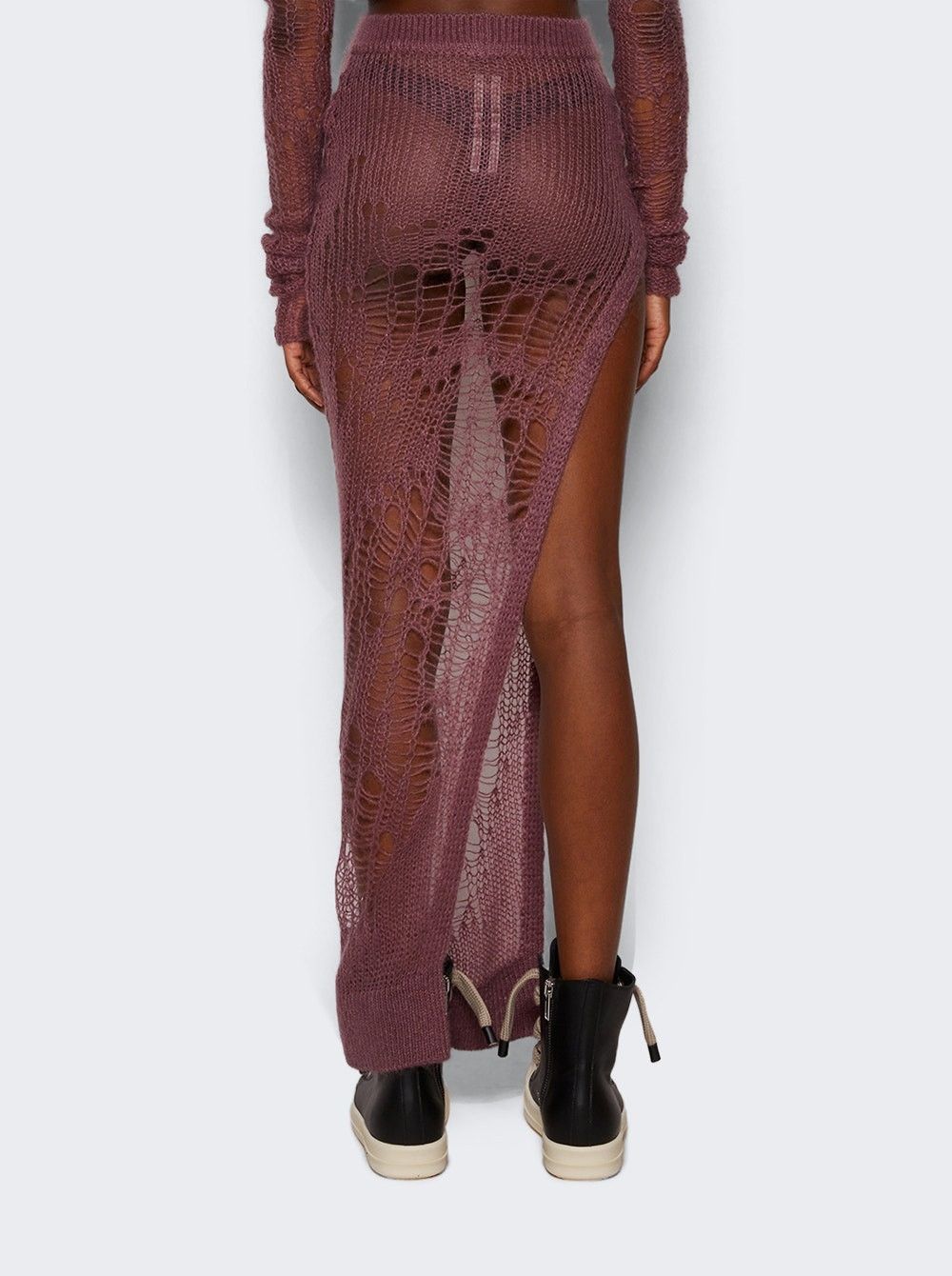 Rick Owens o1y0126 Maxi Skirt in Mauve Size 27" / US 4 / IT 40 - 4 Thumbnail