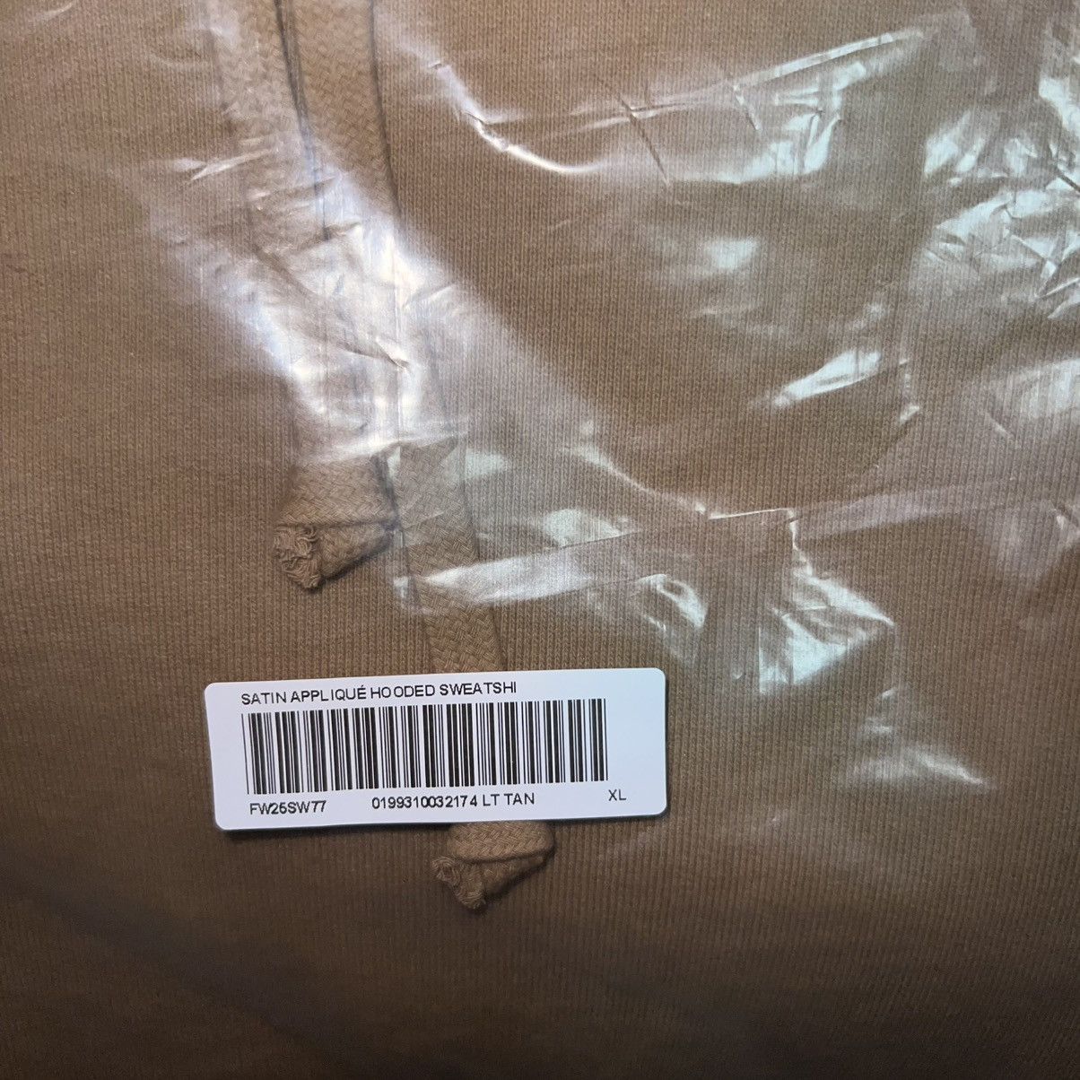 Supreme Supreme Satin Applique Hooded Sweatshirt Light Tan Size XL Size US XL / EU 56 / 4 - 4 Thumbnail
