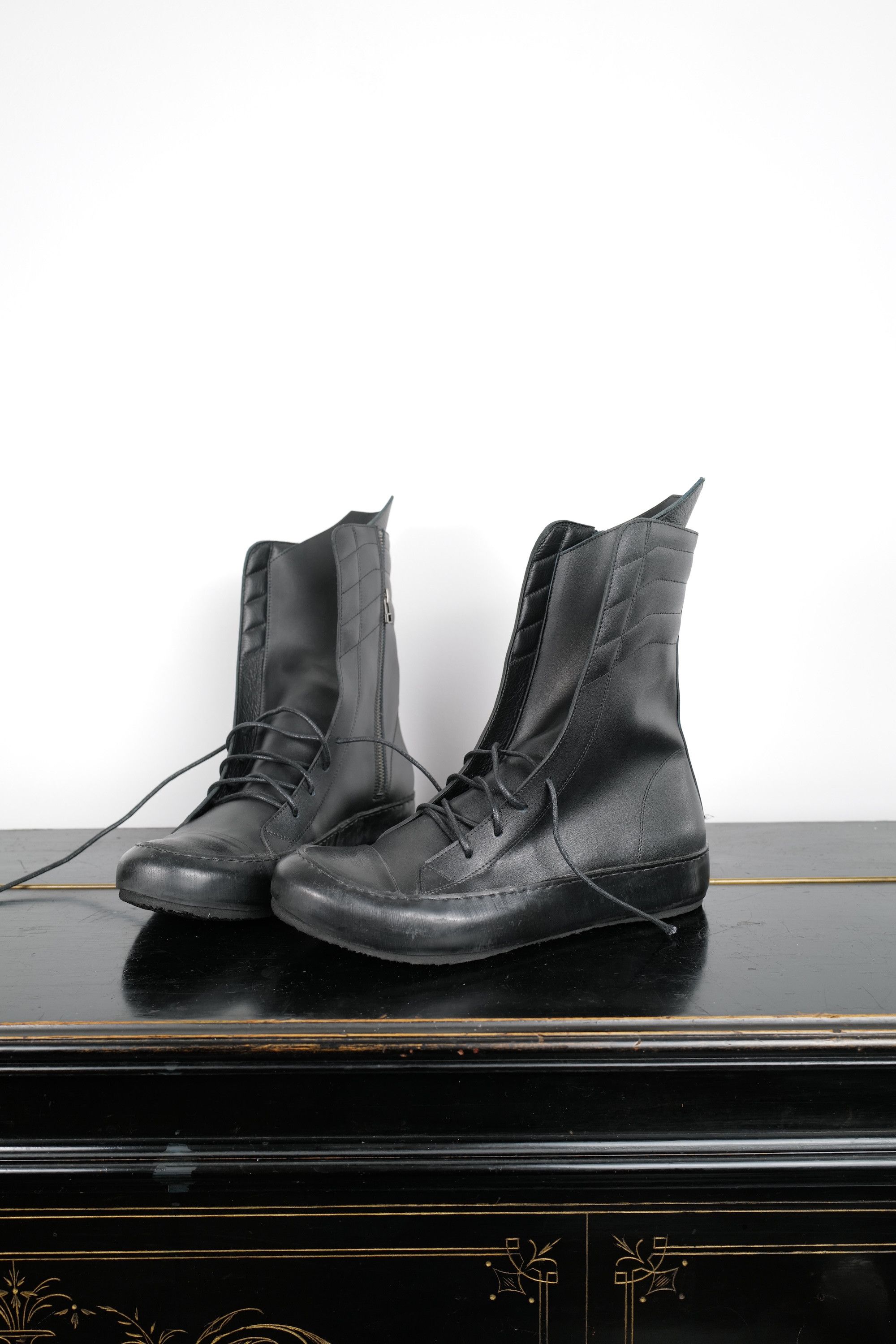 Other HI TOP RICK OWENS TYPE LEATHER SHOES Size US 8 / EU 41 - 11 Thumbnail
