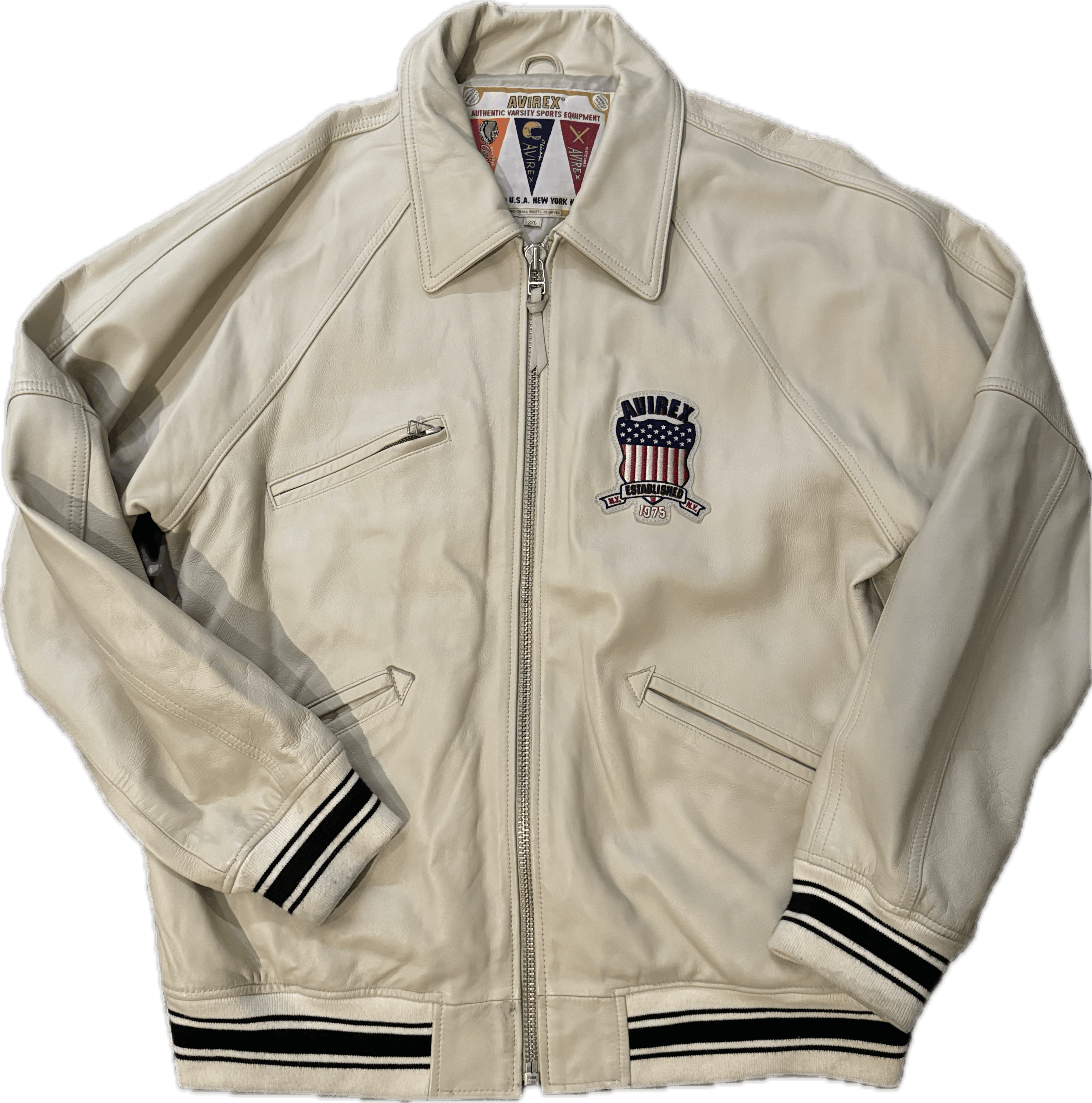 image of Avirex Icon Jacket in Cream, Men's (Size 2XL)