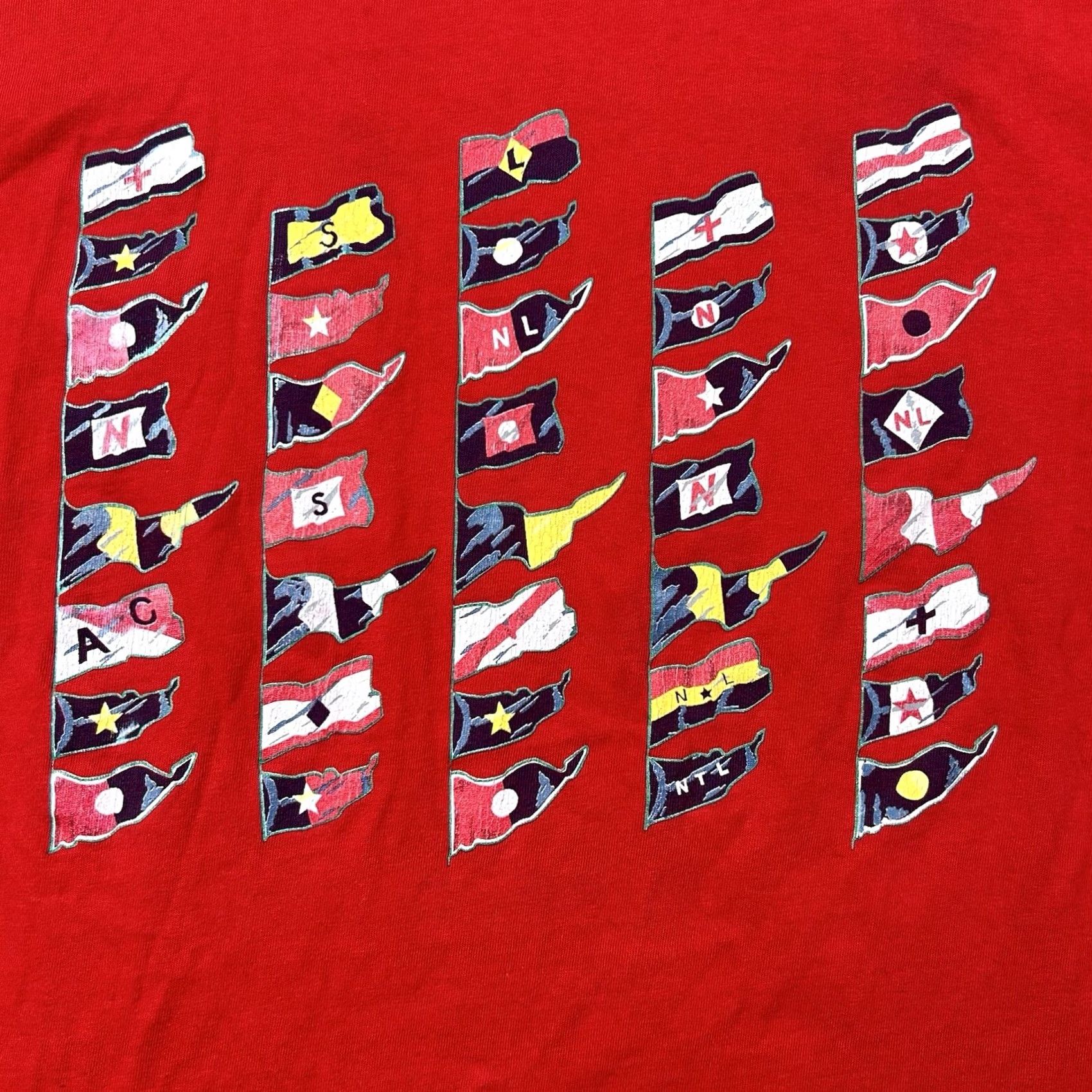 Nautica VINTAGE Nautica Shirt Mens M Pocket Tee Flags 2-Sided Made USA Graphic Red Size US M / EU 48-50 / 2 - 6 Thumbnail