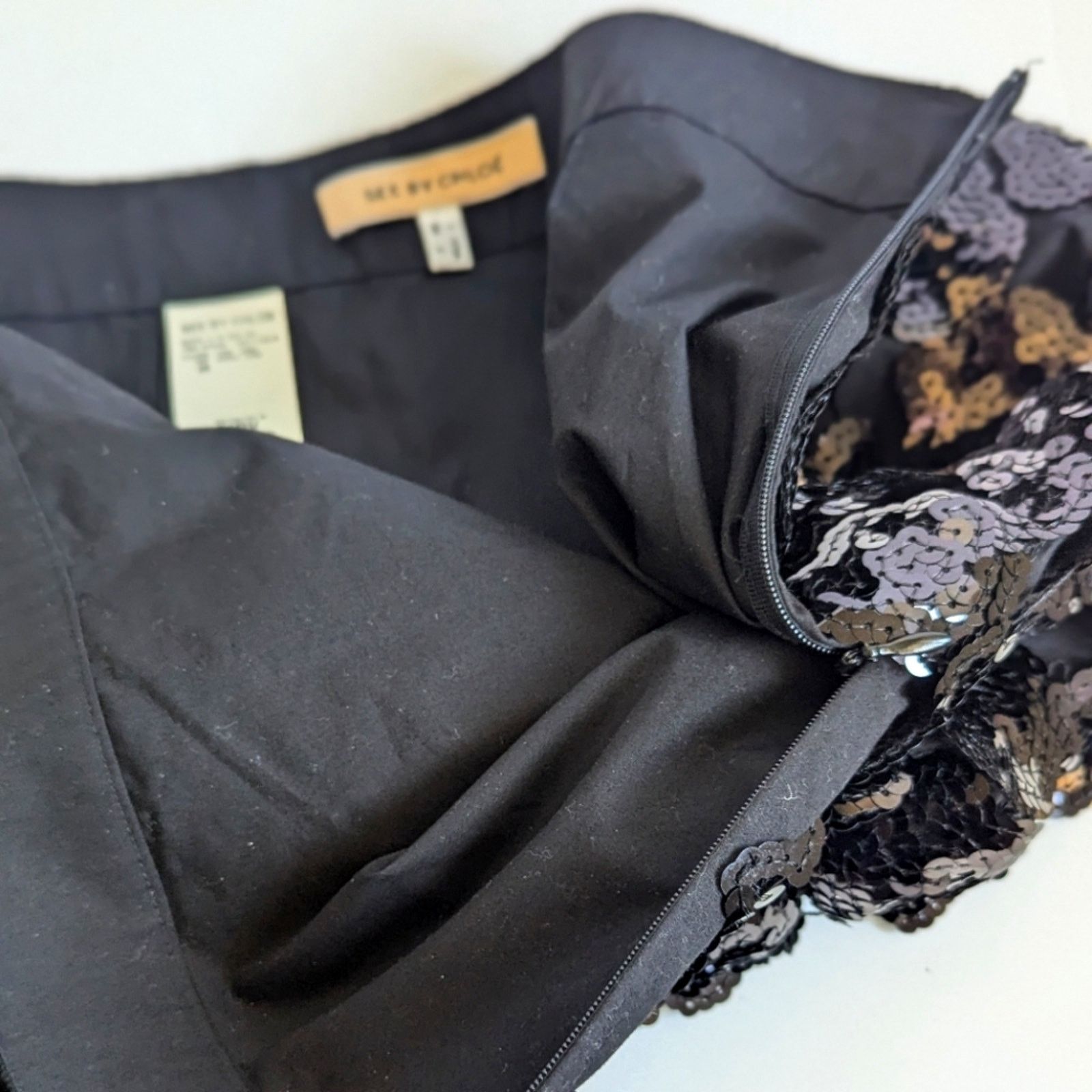 See by Chloe See By Chloe Short Skirt 🖤 Black Sequined Detail US Women's Size 26" / US 2 / IT 38 - 9 Thumbnail