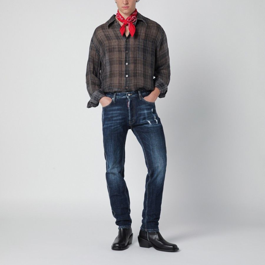 Dsquared2 o1d2blof0226 Slim Fit Jeans in Blue Size US 32 / EU 48 - 2 Thumbnail