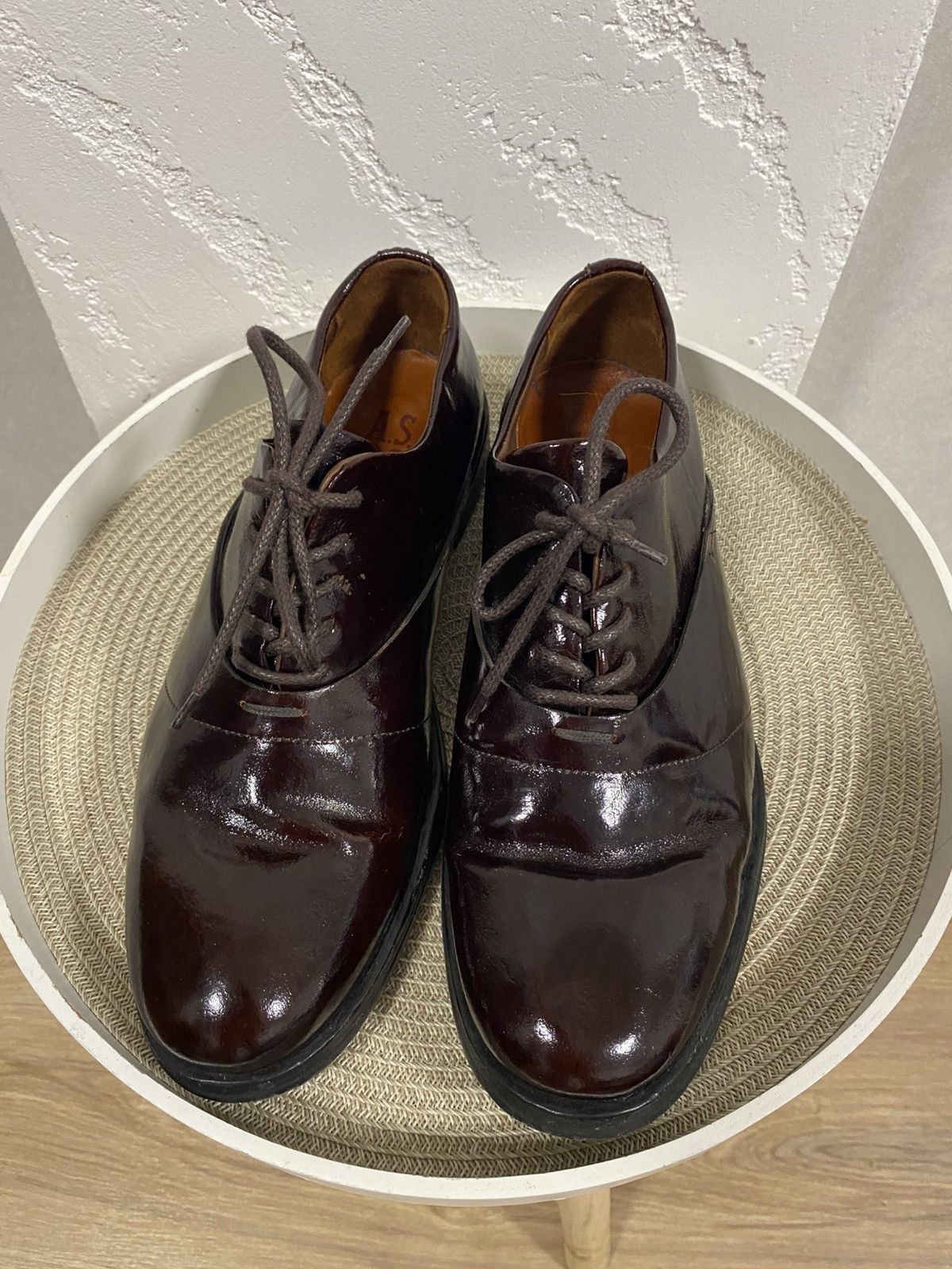 A.S.98 A.S.98 burgundy patent Leather Avantgarde Shoes Size: 42 Size US 9 / EU 42 - 4 Thumbnail