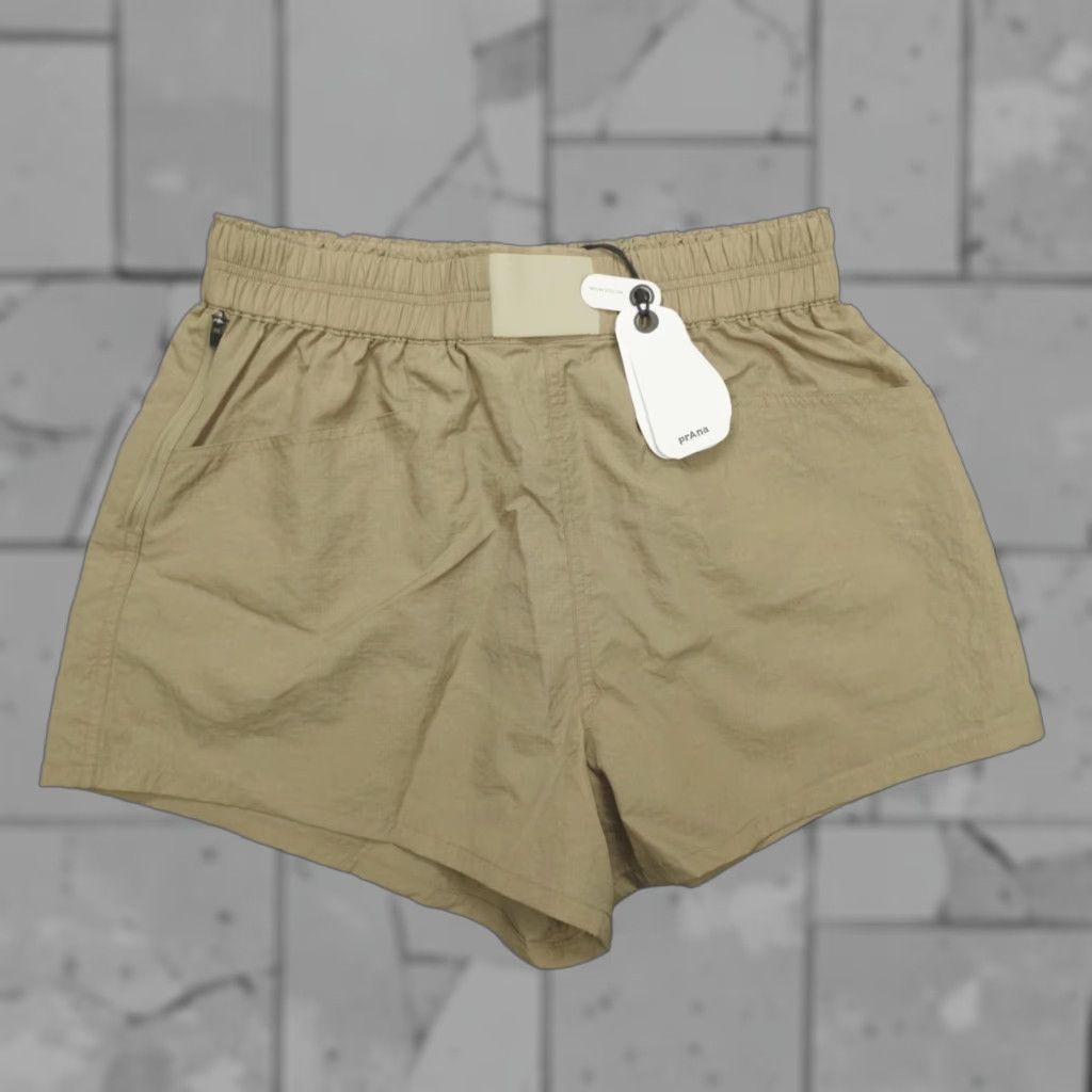 Prana prAna Crossback Shorts Nomad Tan Women's Size S Nylon Hiking Elastic Waist Regular Activewear Summer 3 in Inseam Womens X Nylon? Size 28" / US 6 / IT 42 - 1 Thumbnail