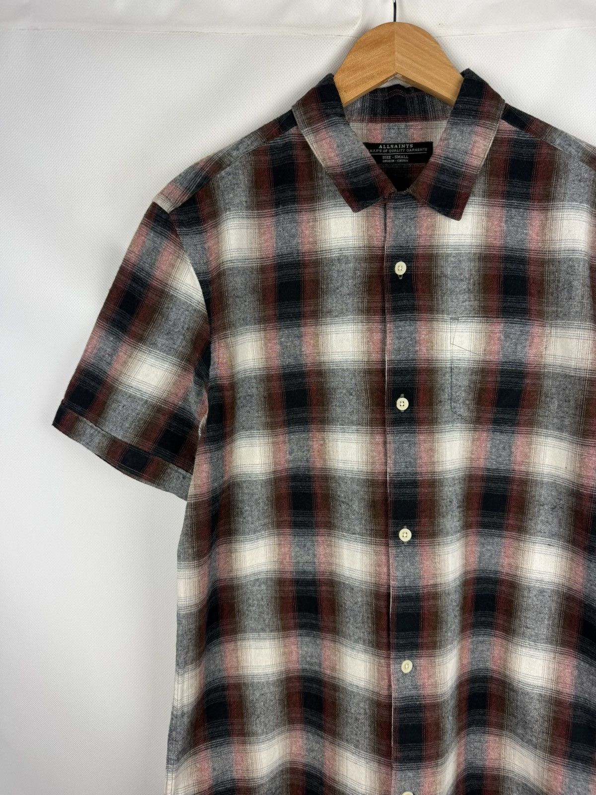 Allsaints Allsaints Men Dwight SS Men’s Plaid Flannel Button Up Shirt Size US S / EU 44-46 / 1 - 4 Thumbnail