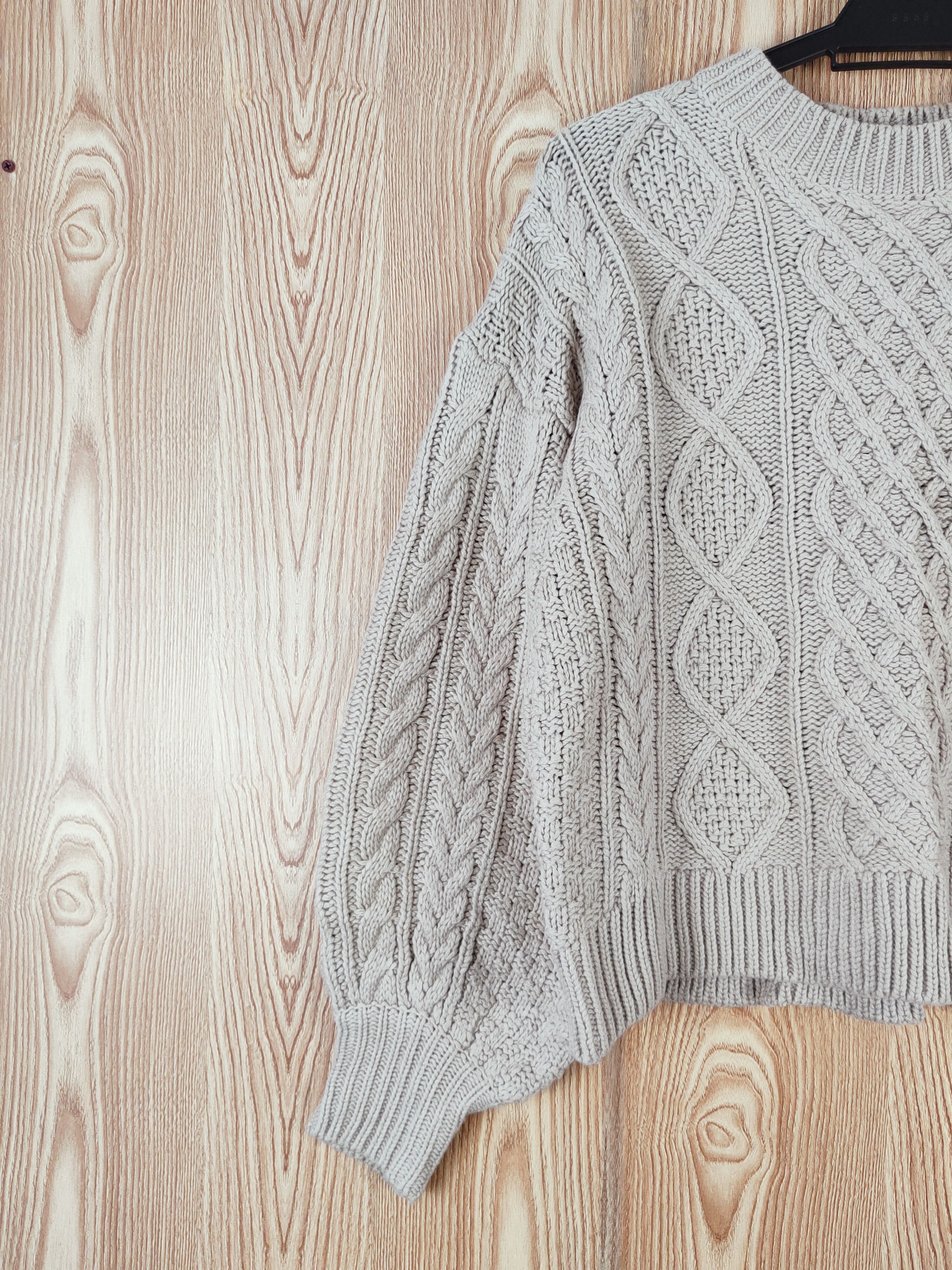Aran Isles Knitwear Lowrys Farm Beige cable Knitwear Sweatshirts #W732 Size M / US 6-8 / IT 42-44 - 3 Thumbnail