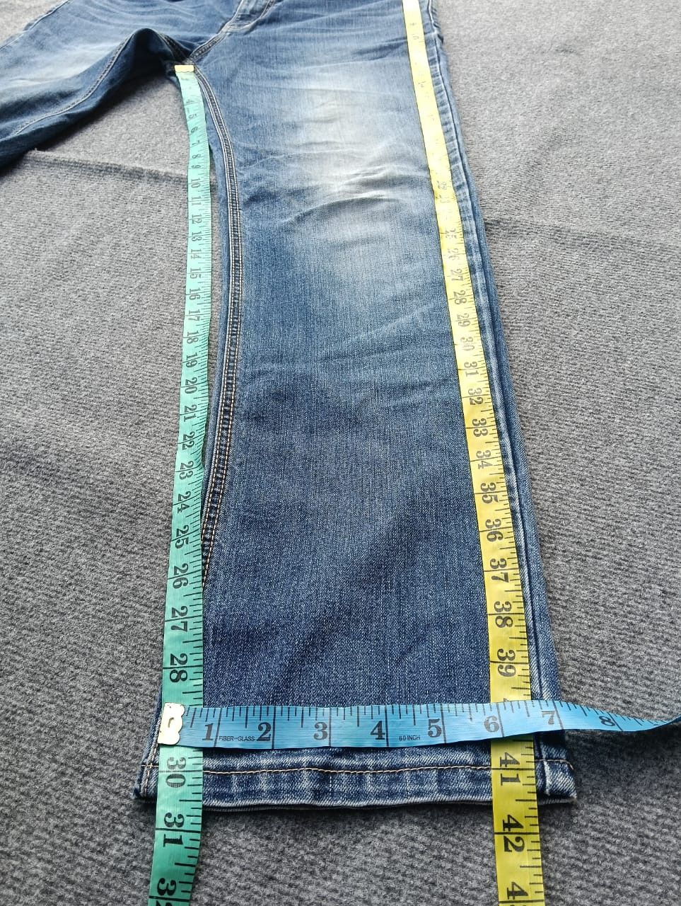 Japanese Brand Oniarai Embroidered Dragon Graphic Jeans – Vintage Wash Size US 30 / EU 46 - 8 Thumbnail