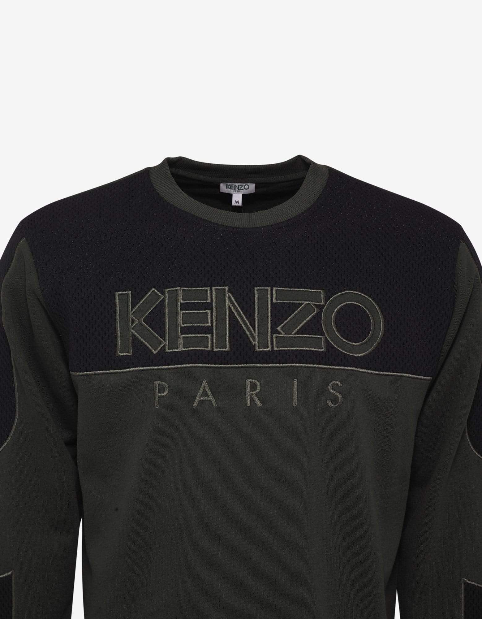 Kenzo Kenzo Khaki Dual-Fabric Sweatshirt Size US XL / EU 56 / 4 - 5 Thumbnail