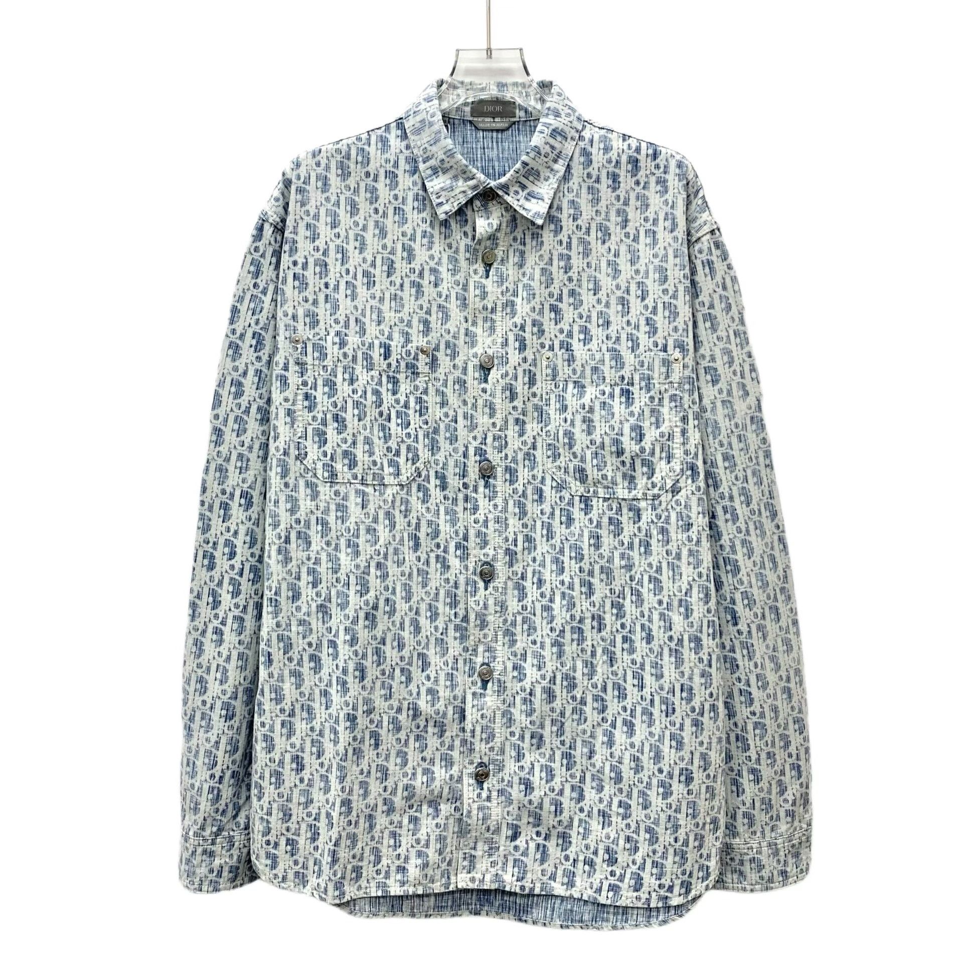Dior Dior Retro Cotton Blue Shirt 39 Men Size US M / EU 48-50 / 2 - 1 Thumbnail