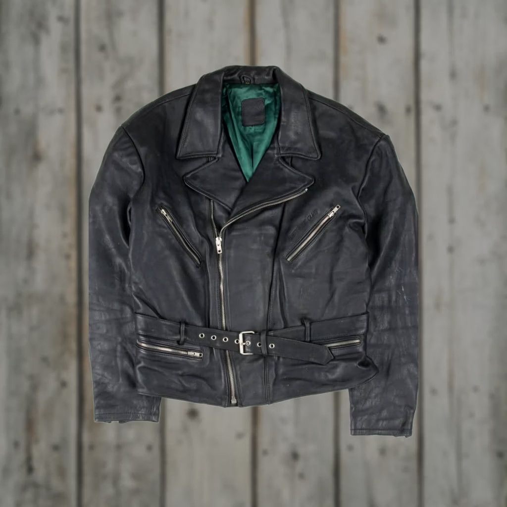 Shein VINTAGE Hein Gericke Leather Motorcycle Jacket Black Belted Biker Large Size US L / EU 52-54 / 3 - 1 Thumbnail