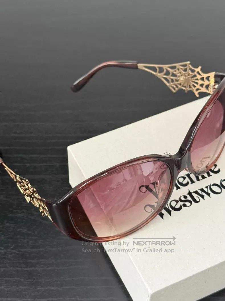 Vivienne Westwood Vivienne Westwood Rare red brown, spider web, sunglasses, Size ONE SIZE - 3 Thumbnail