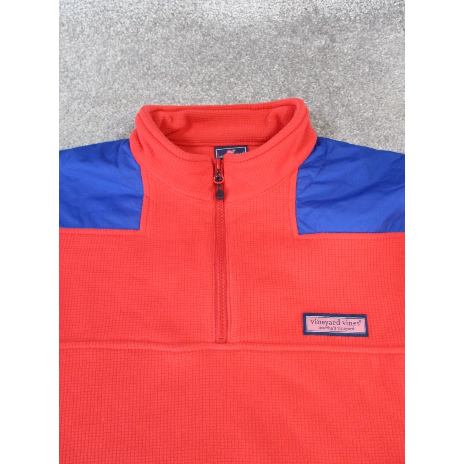 Vineyard Vines Vineyard Vines Jacket Mens Large Red Blue Waffle Knit Fleece, Windbreaker, Leather? Wait. Size US L / EU 52-54 / 3 - 2 Thumbnail