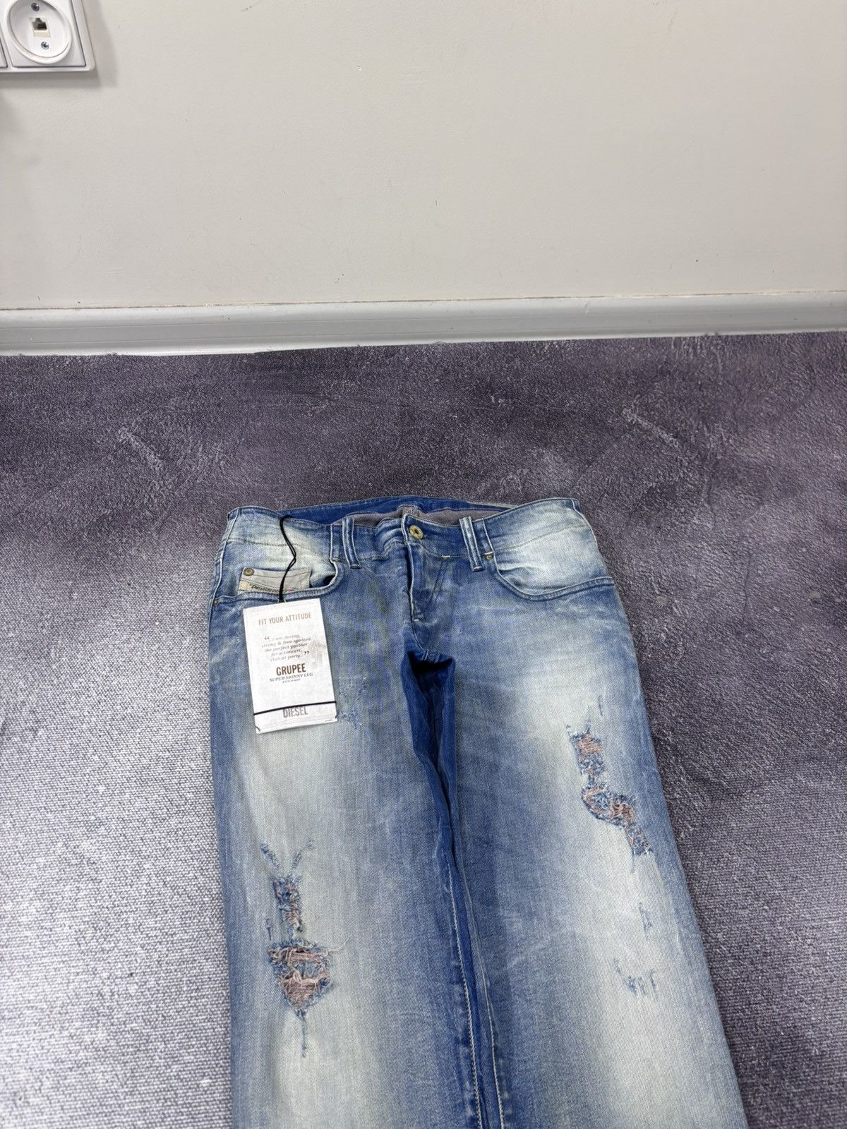 Diesel Diesel Grupee NWT Women’s Super Slim Skinny Blue Denim Jeans Size 29" - 4 Thumbnail