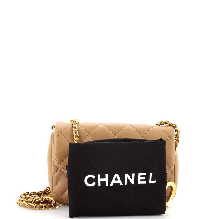 Chanel Heart Charms Flap Bag Quilted Lambskin Mini Auction