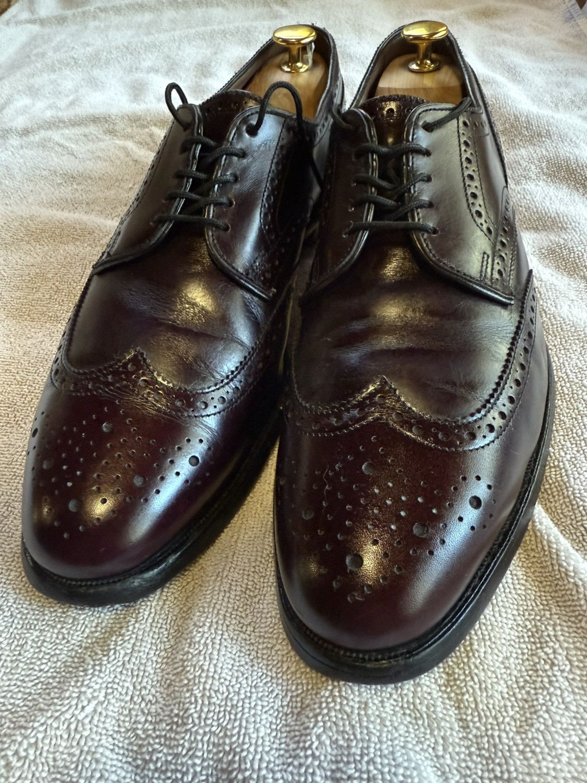 Vintage Allen Edmonds Marlow Shoes Mens 9.5D Brown Wingtip Dress Oxford USA Allen Edmonds Allen Edmonds Men main image 4