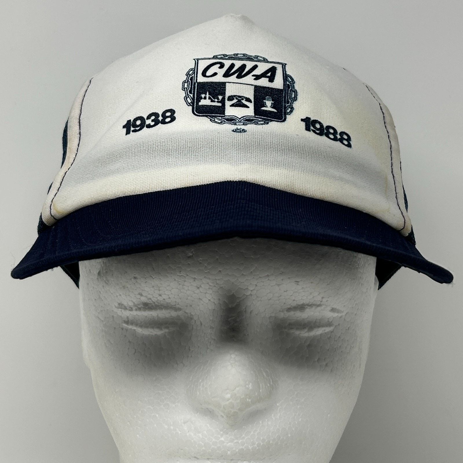 Vintage Vintage 80s CWA Communications Workers Trucker Hat Cap Blue Size ONE SIZE - 2 Thumbnail