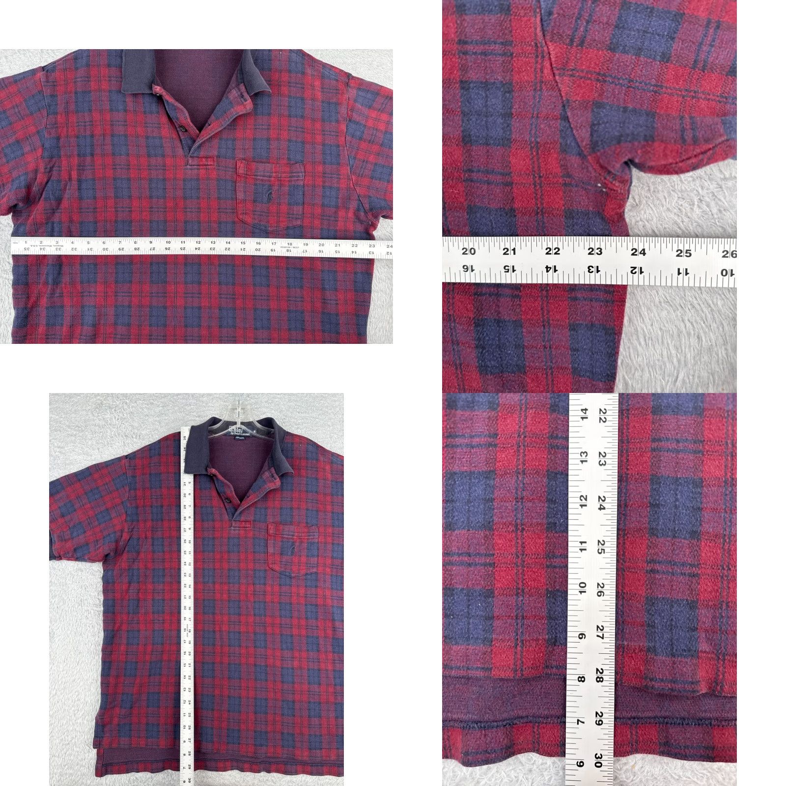 Ralph Lauren VINTAGE Ralph Lauren Polo Shirt Men XL Red Plaid 100% Cotton Button Collar Short Sleeve Golf Driving Outdoors Casual Vintage 70s Mens Size US XL / EU 56 / 4 - 8 Thumbnail