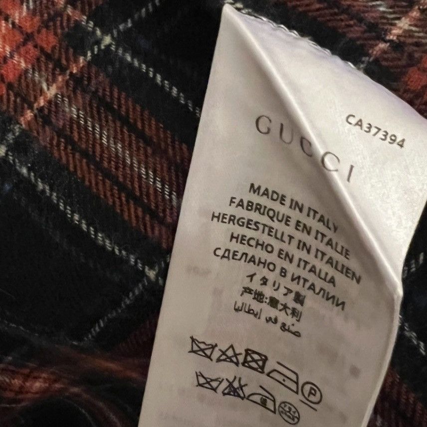 Gucci GUCCI Button Up Flannel Shirt - Embroidered Snake Pattern Size US S / EU 44-46 / 1 - 7 Thumbnail