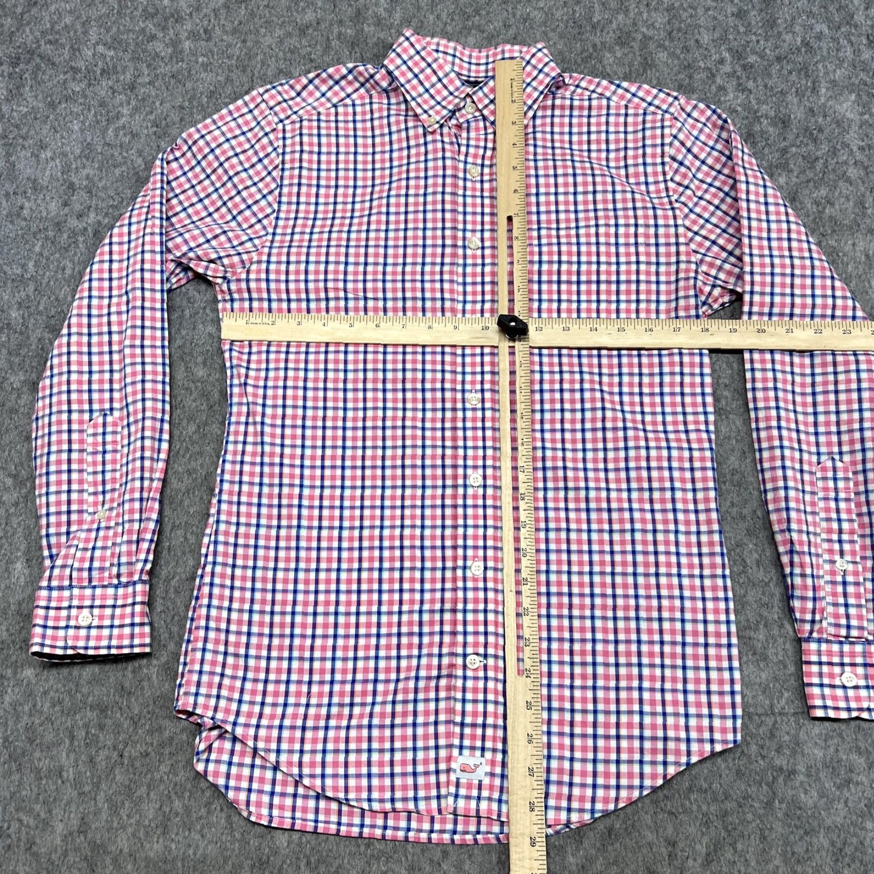 Vineyard Vines Vineyard Vines Shirt Mens S Pink Blue Check Slim Fit Murray Button Long Sleeve Size US S / EU 44-46 / 1 - 7 Thumbnail