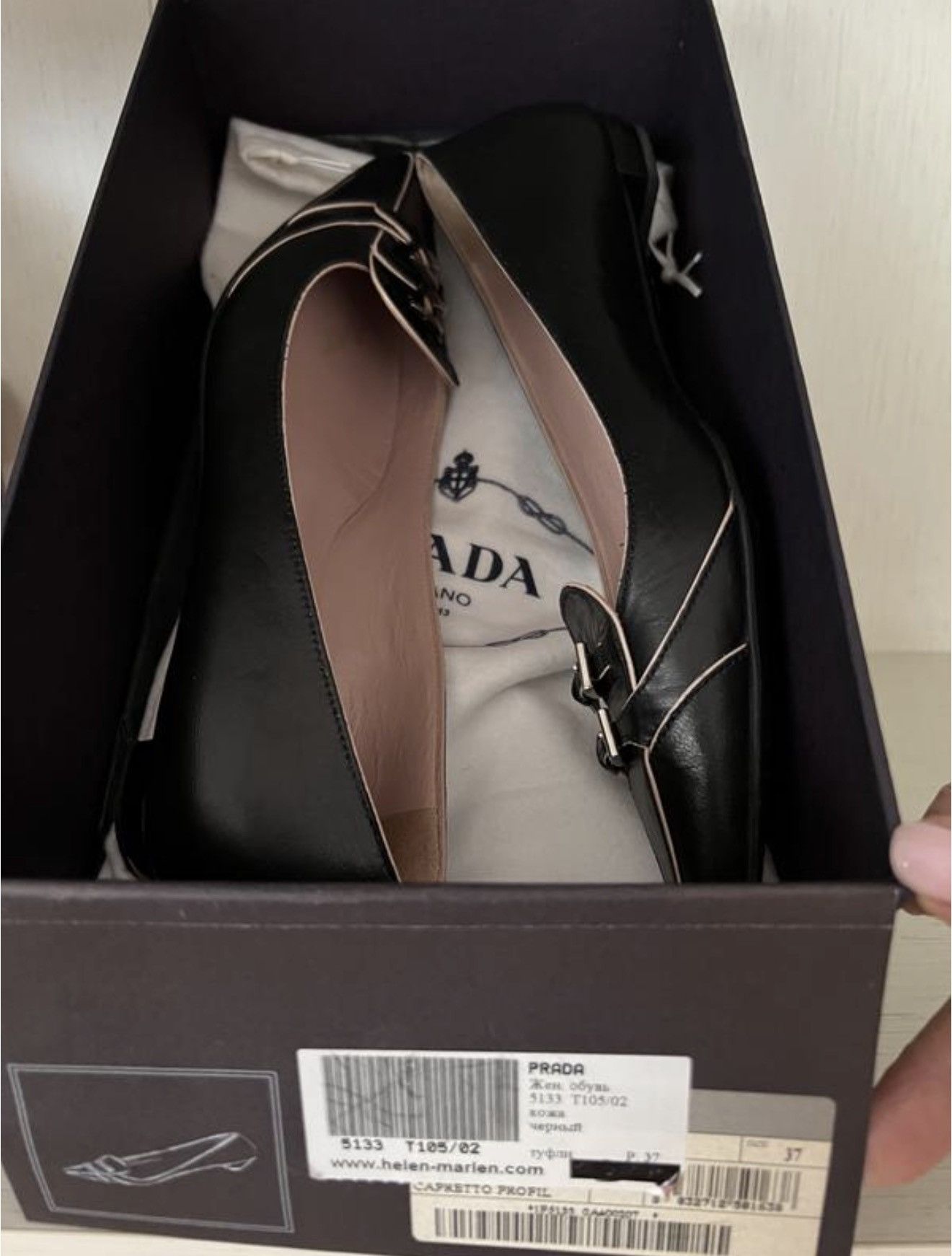 Prada *sz37* PRADA FW2002 Buckle Leather Flats Shoes Vintage Black Size US 7 / IT 37 - 2 Thumbnail