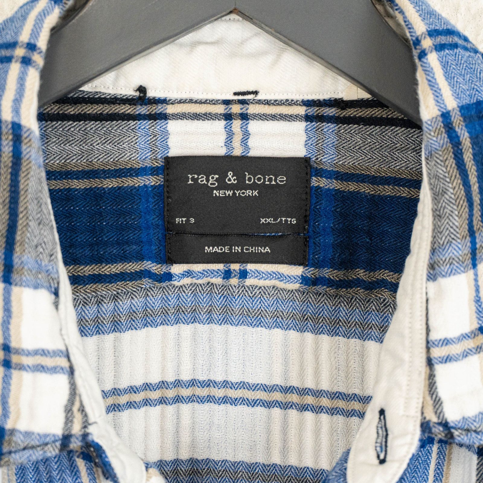 Rag & Bone Rag & Bone NY Fit 3 Button up Shirt Blue Plaid cotton 2XL Size US XXL / EU 58 / 5 - 2 Thumbnail