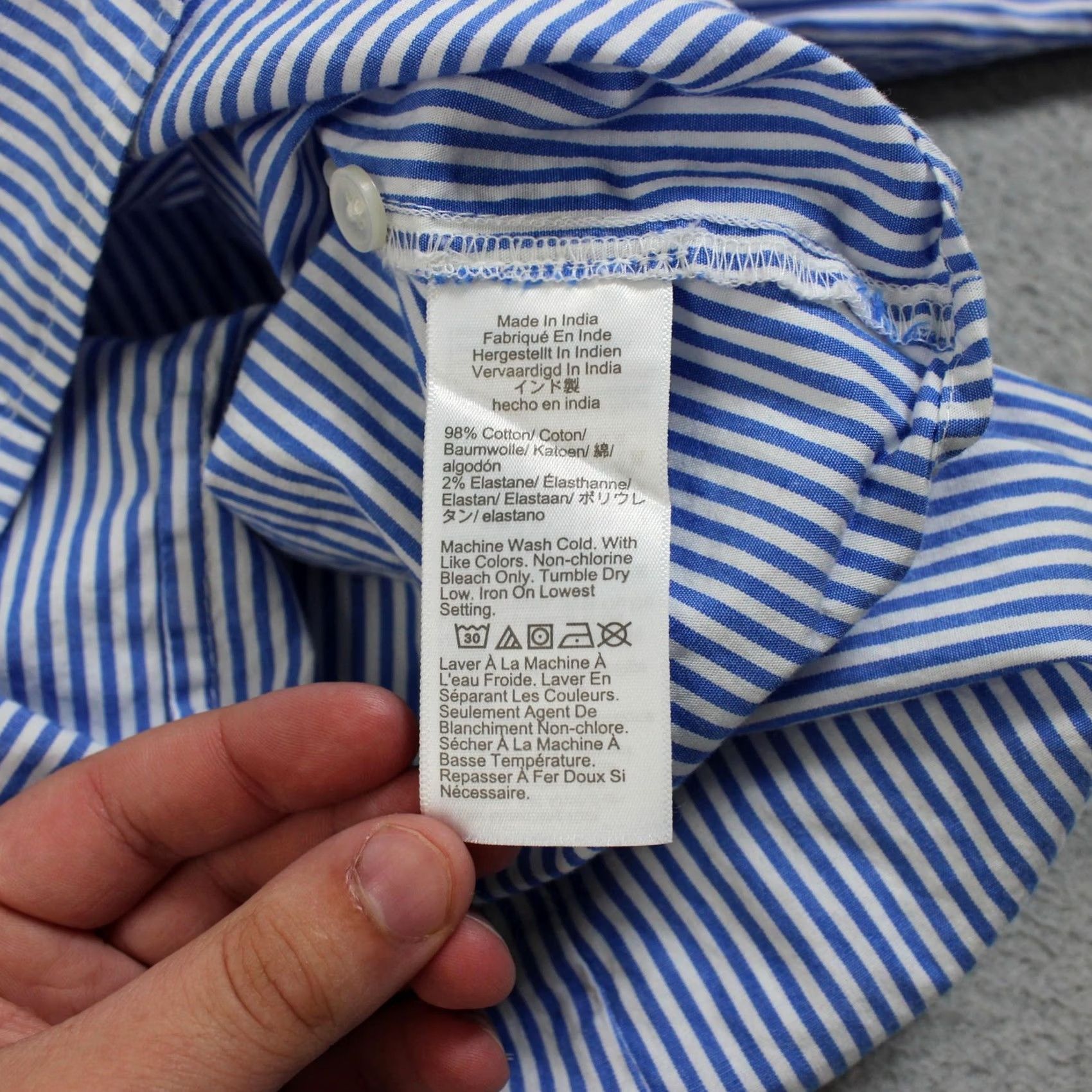 J.Crew J Crew Shirt Womens XL Blue Stripe Button Coastal Boho Office Heritage Academia Size XL / US 12-14 / IT 48-50 - 4 Thumbnail