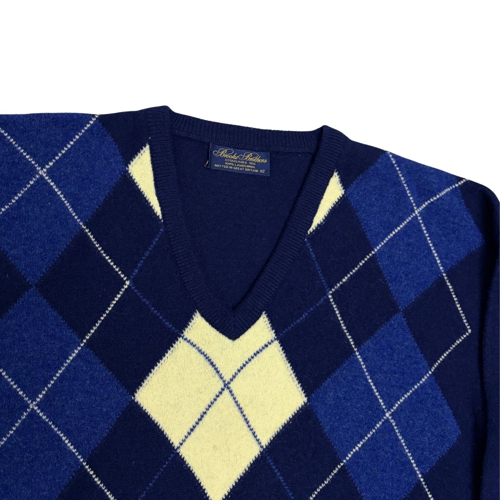 Brooks Brothers VINTAGE BROOKS BROTHERS 100% Lambswool Sweater Argyle Medium Size US M / EU 48-50 / 2 - 3 Thumbnail