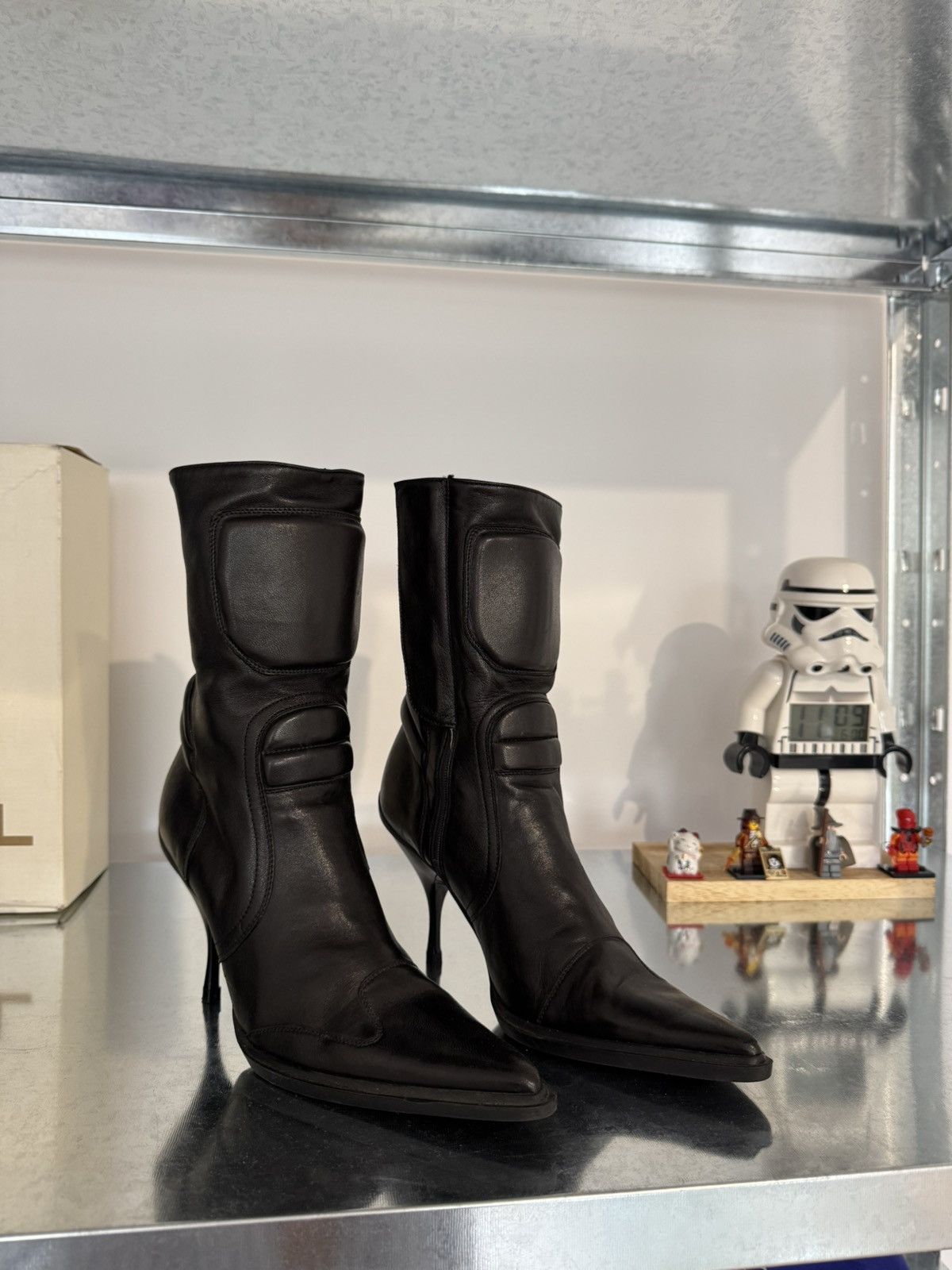 Miu Miu Miu Miu Leather Ankle Moto Boots F/W 1999 Size US 6.5 / IT 36.5 - 3 Thumbnail
