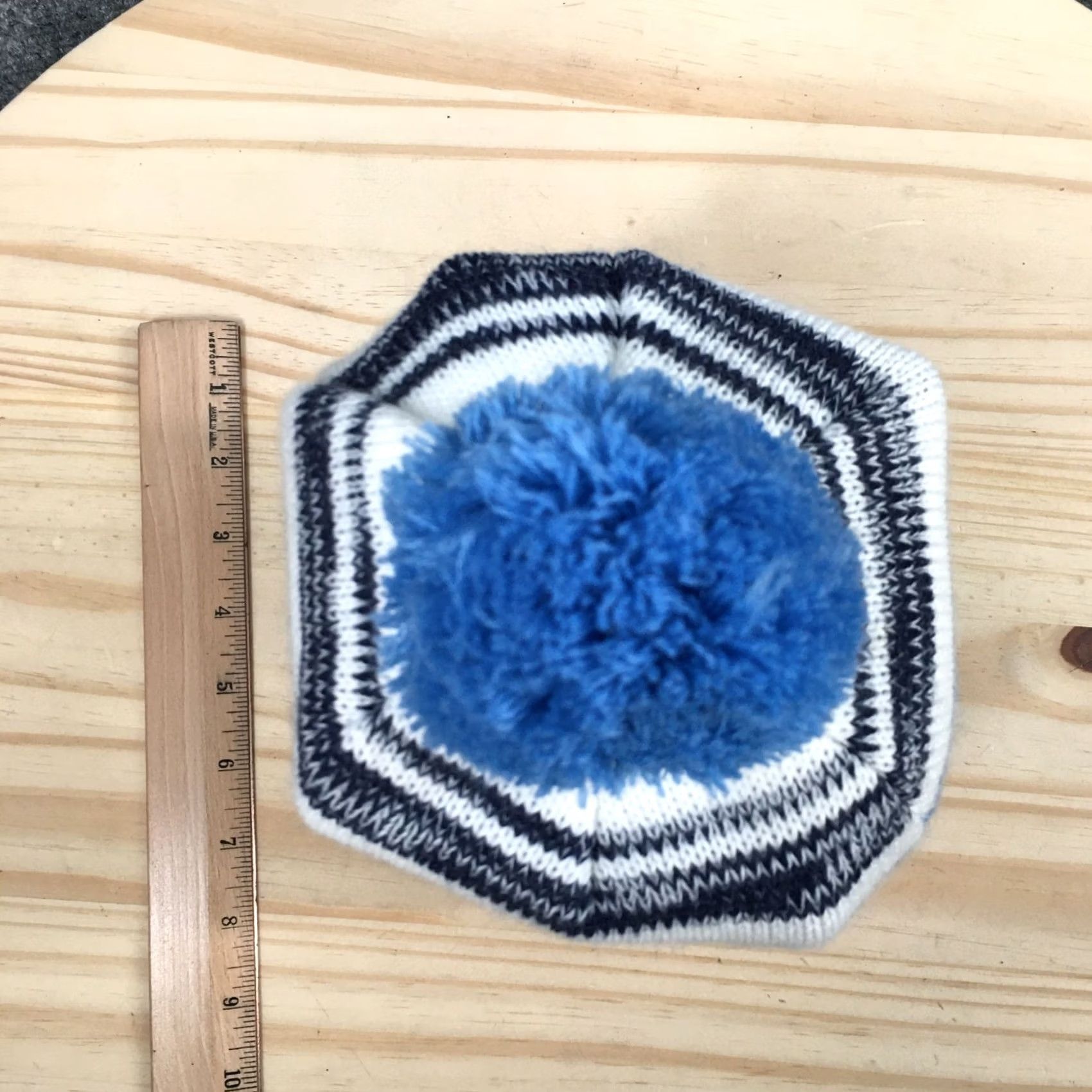 Vintage 2018 Pyeongchang Olympics USA Beanie Mens OS Blue White Pom Pom Knit Winter Hat Size ONE SIZE - 4 Thumbnail