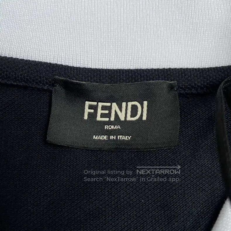 Fendi Fendi Front Letter Logo Short Sleeve Polo Shirt - Navy Blu Size US L / EU 52-54 / 3 - 5 Thumbnail