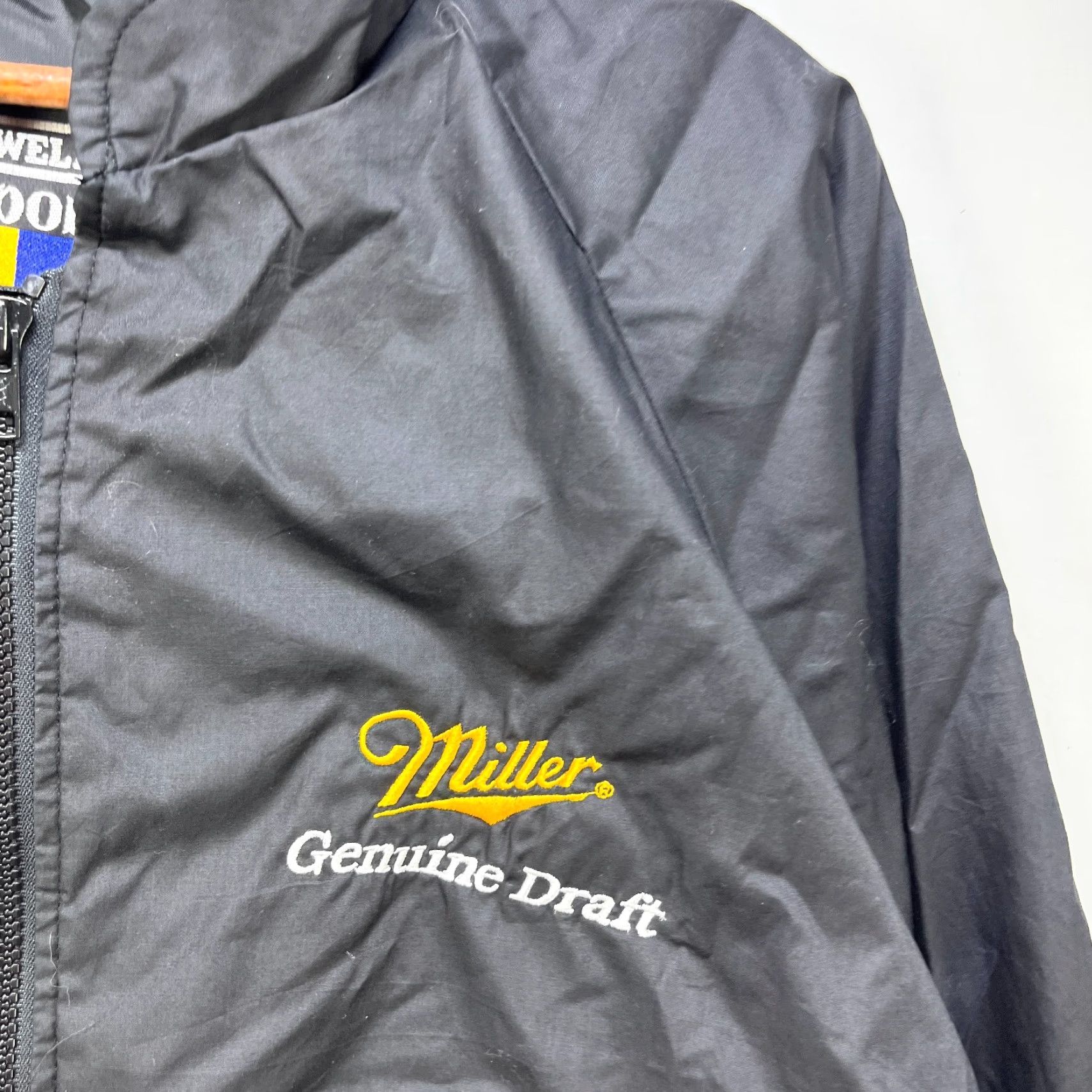 Vintage VINTAGE Miller Genuine Draft Beer Windbreaker Jacket XL Black Mens 90s Biker Theme Windbreaker Jacket Size US XL / EU 56 / 4 - 4 Thumbnail