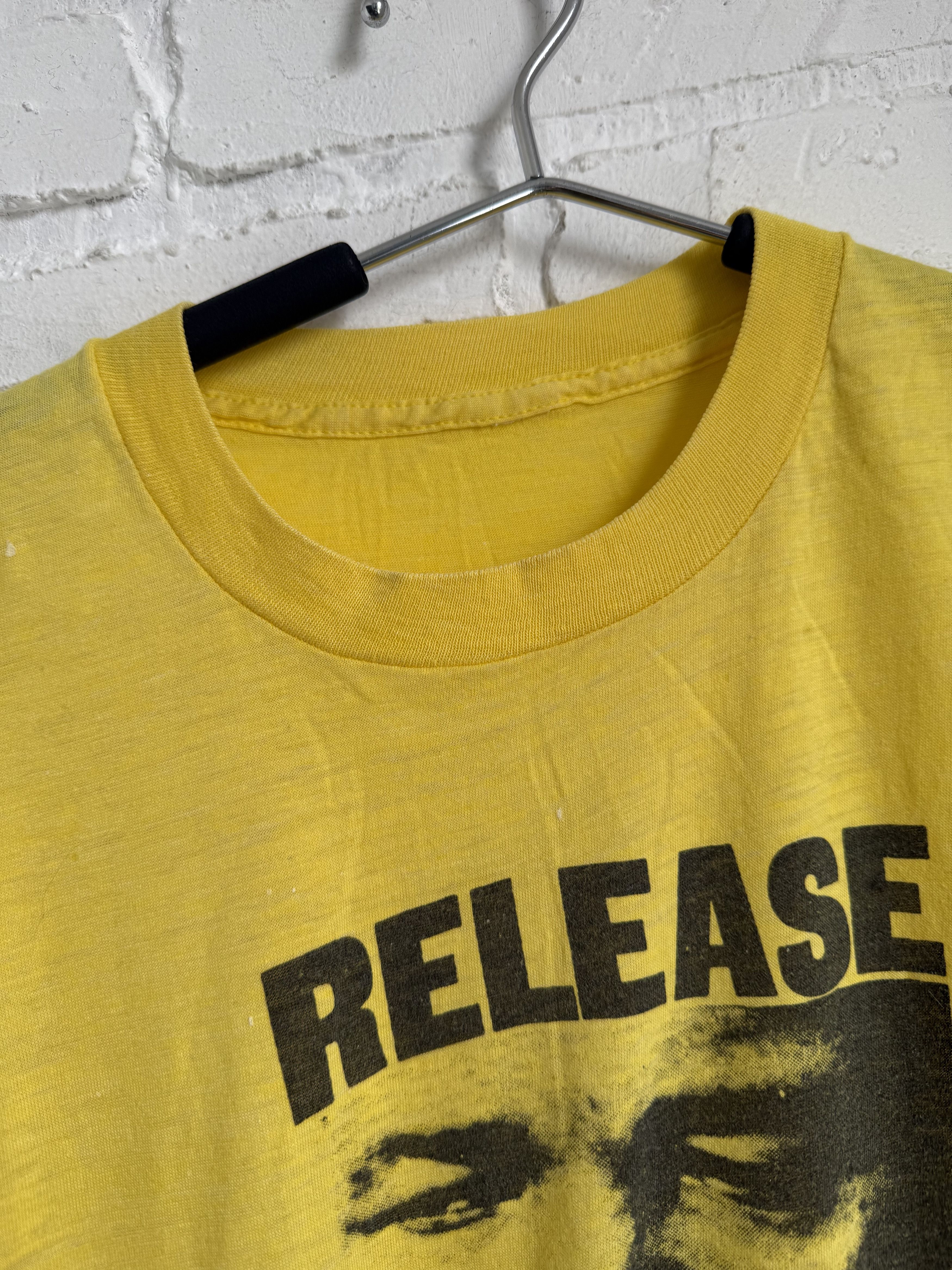 Vintage RARE Vintage 70s 80s Release Nelson Mandela protest t-shirt Size US M / EU 48-50 / 2 - 5 Thumbnail